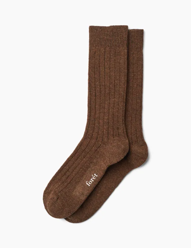 WOOL SOCKS - BROWN sold by Foret
