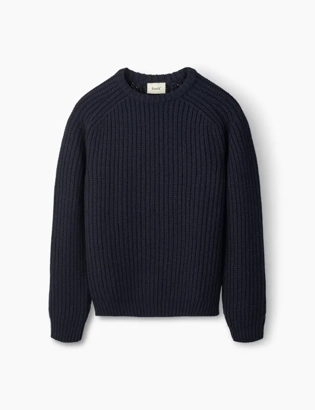 TRIP CHUNKY RIB KNIT - NAVY sold by Foret