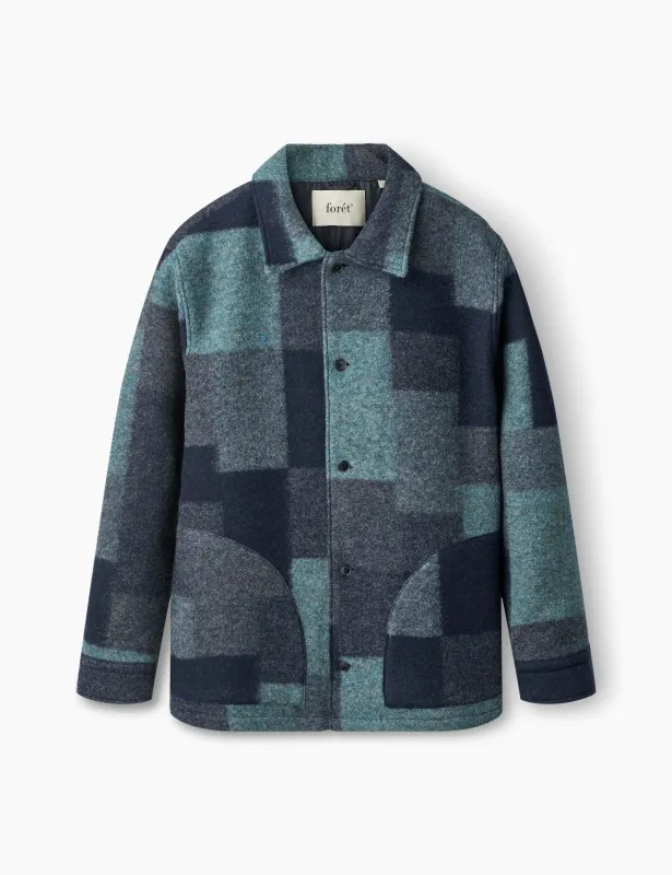 CAVE WOOL JACKET - BLUE MIX sold by Foret