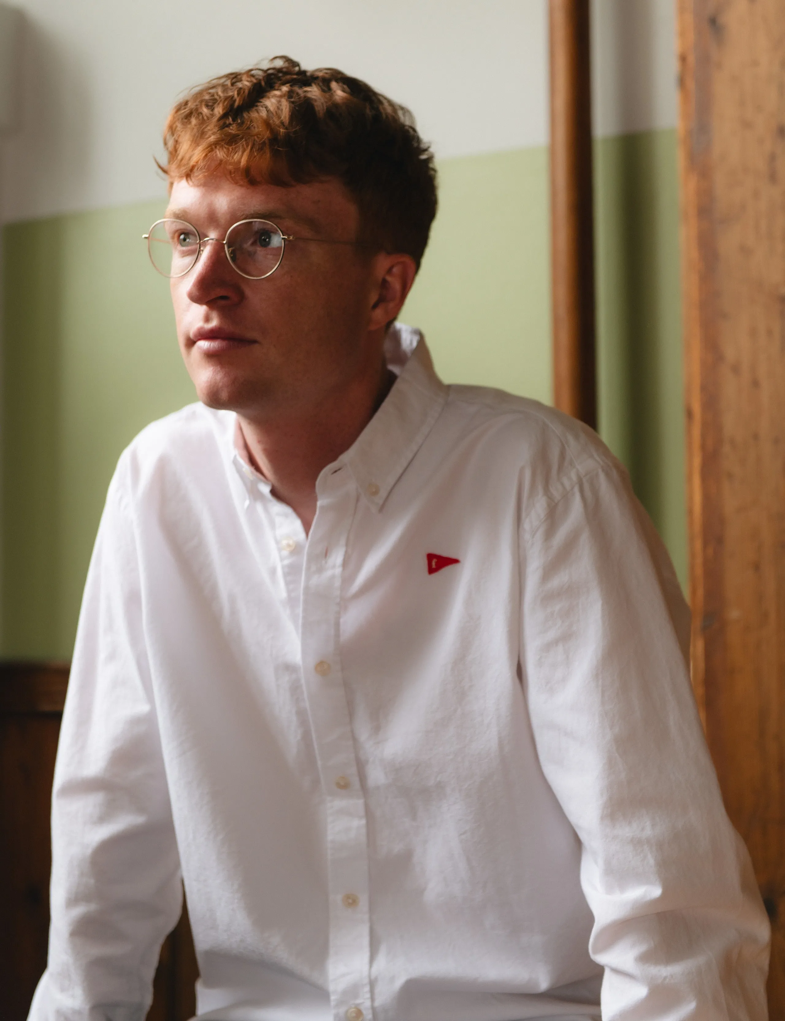 FLAG REGULAR FIT OXFORD SHIRT - WHITE sold by Foret product image thumbnail 3