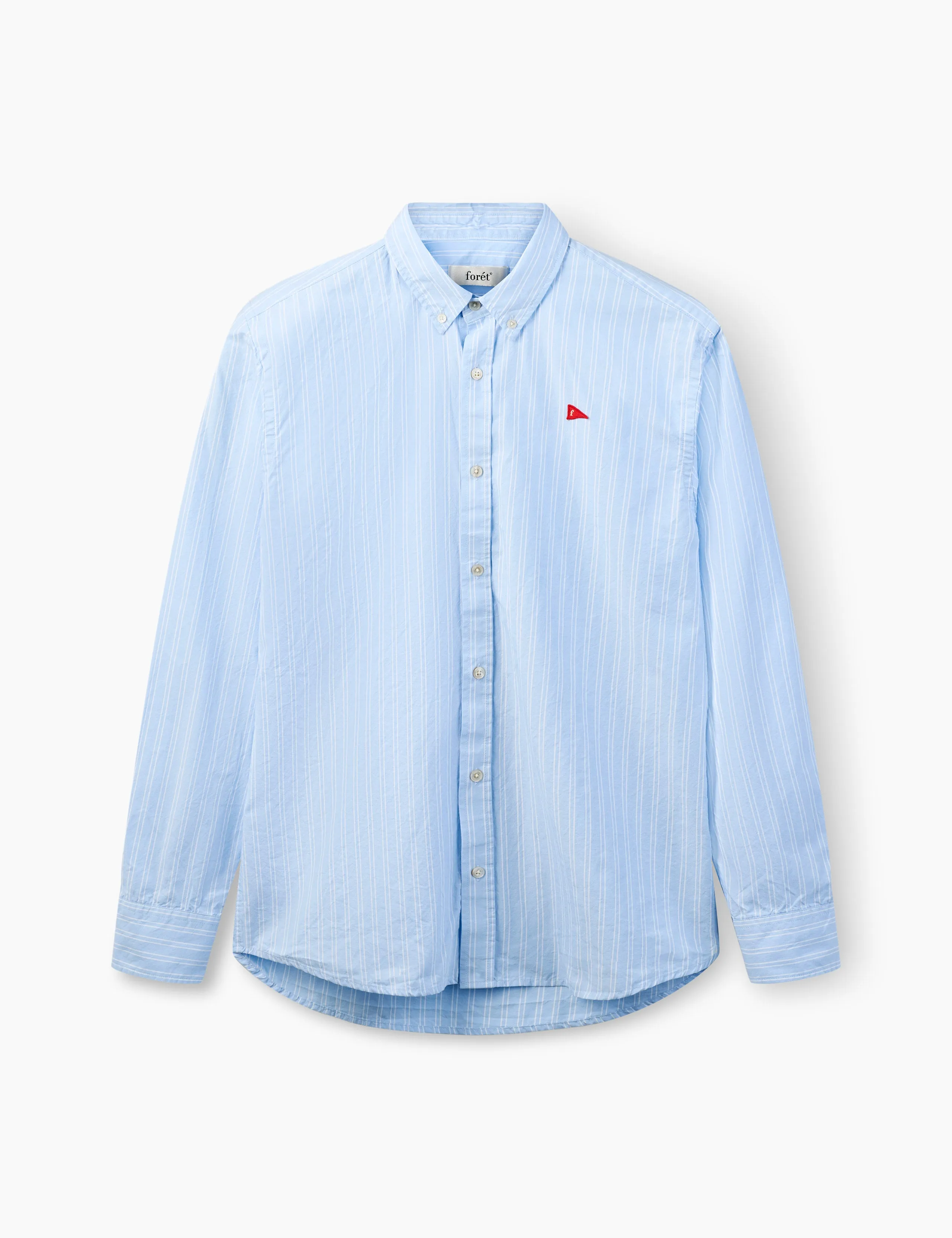 FLAG REGULAR FIT OXFORD SHIRT - LIGHT BLUE STRIPE sold by Foret