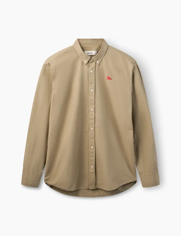 FLAG REGULAR FIT OXFORD SHIRT - KHAKI sold by Foret