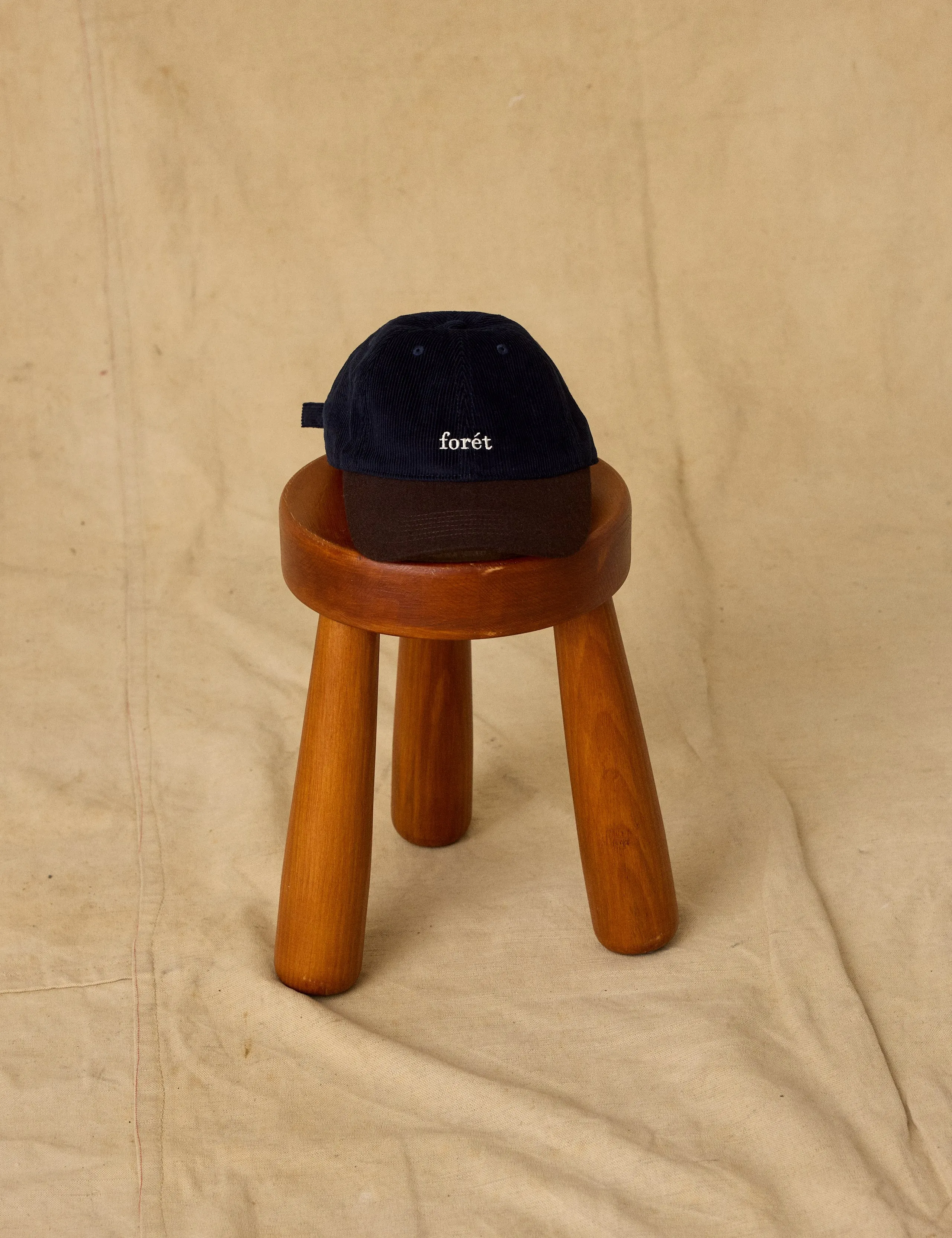 HAWK CORDUROY WOOL CAP - NAVY/BROWN sold by Foret product image thumbnail 2