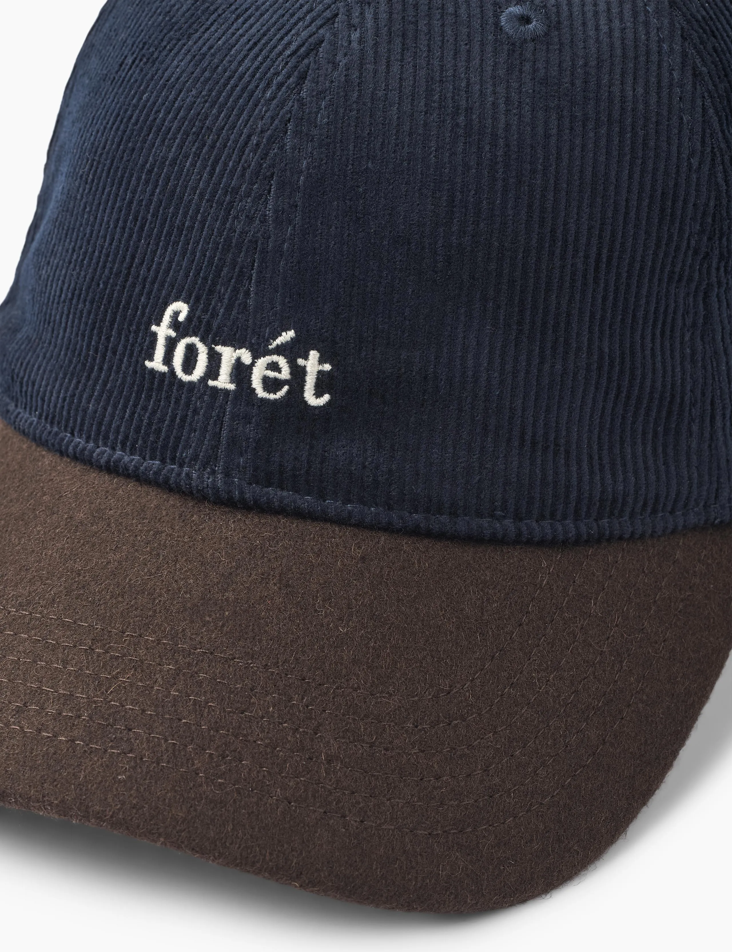 HAWK CORDUROY WOOL CAP - NAVY/BROWN sold by Foret product image thumbnail 3