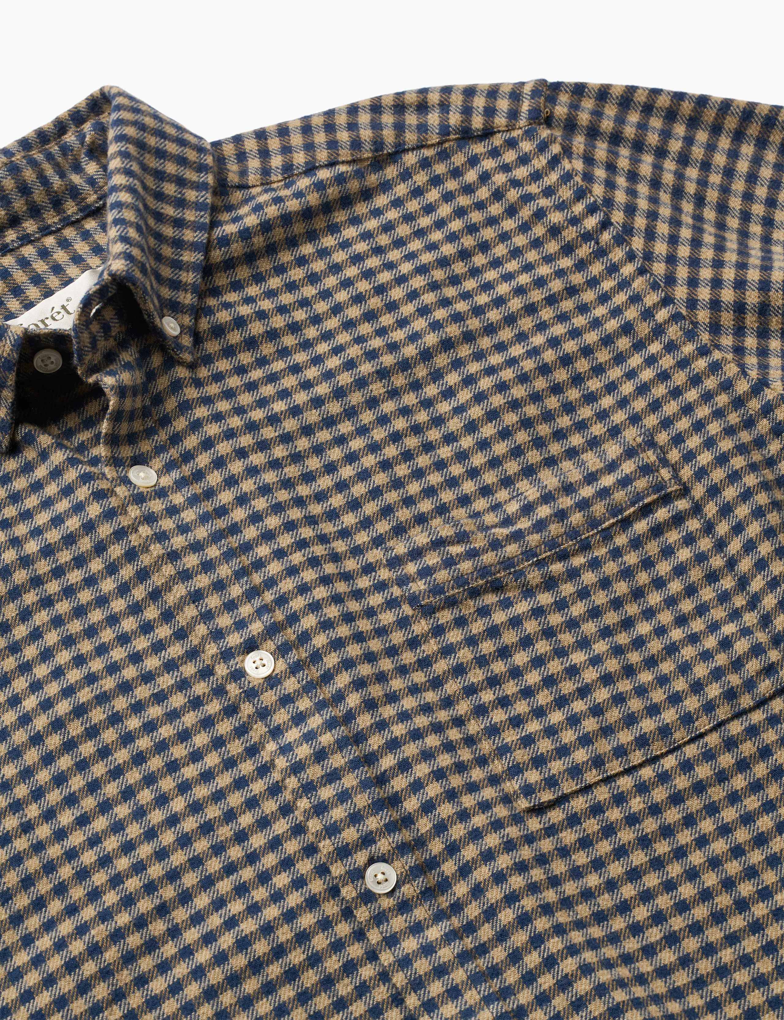 CREEK FLANNEL SHIRT - BURNT KHAKI/NAVY sold by Foret product image thumbnail 3
