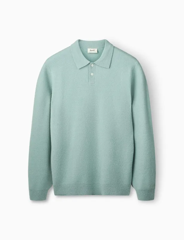 TIMBER BRUSHED POLO KNIT - DOVE sold by Foret