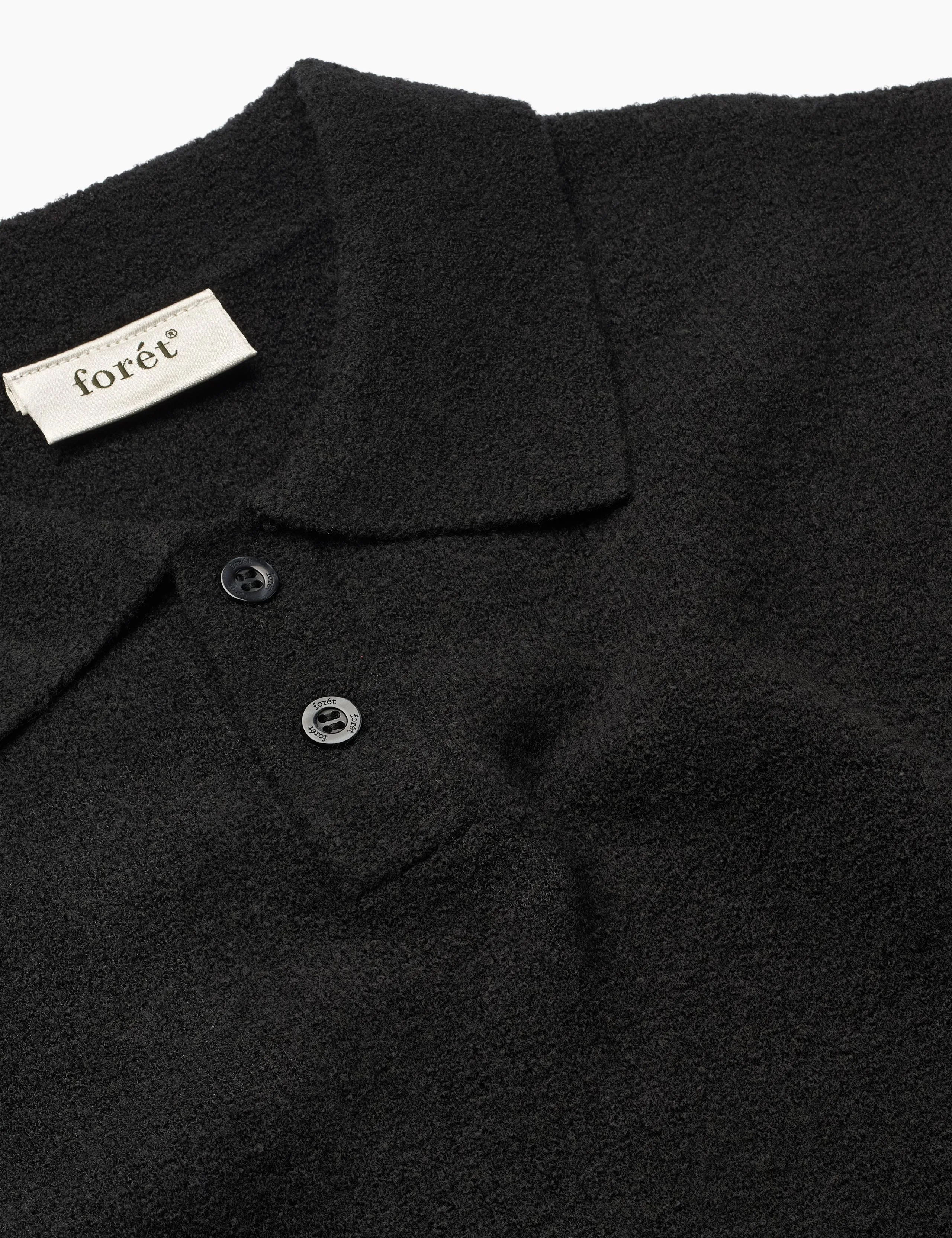 TIMBER BRUSHED POLO KNIT - BLACK sold by Foret product image thumbnail 4