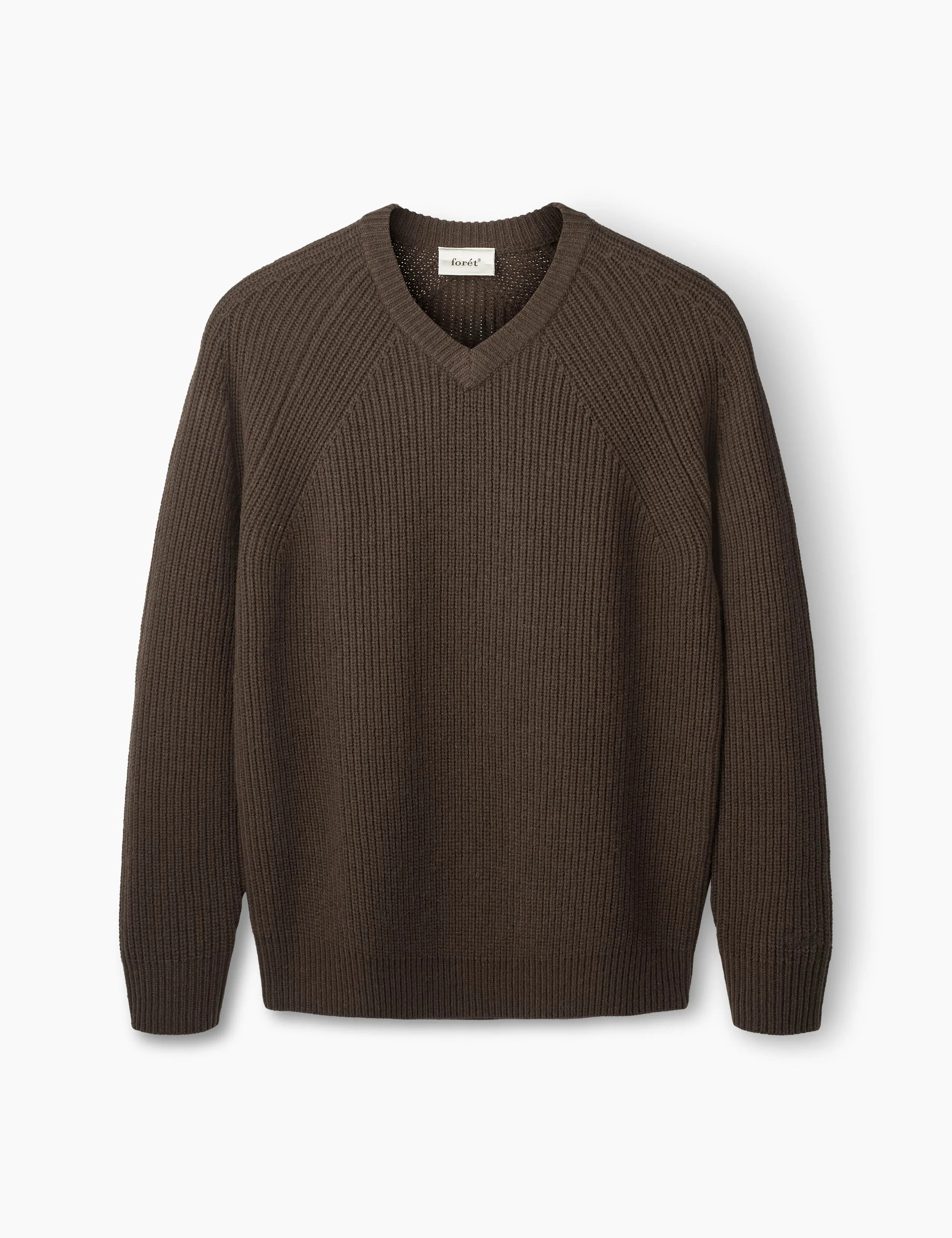DELTA WOOL V-NECK KNIT - DARK BROWN sold by Foret