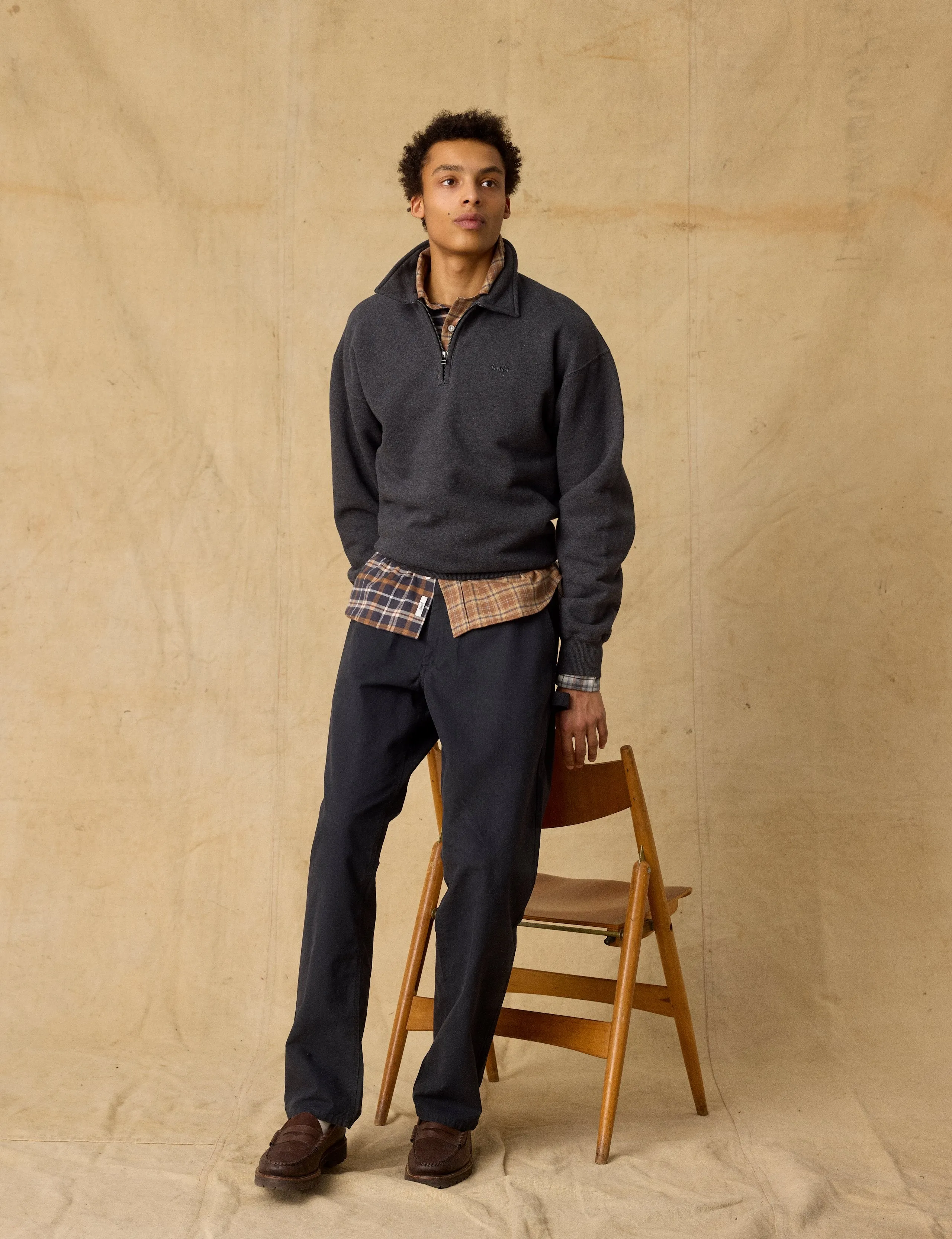 HOOK HALF ZIP - DARK GREY MELANGE sold by Foret product image thumbnail 2