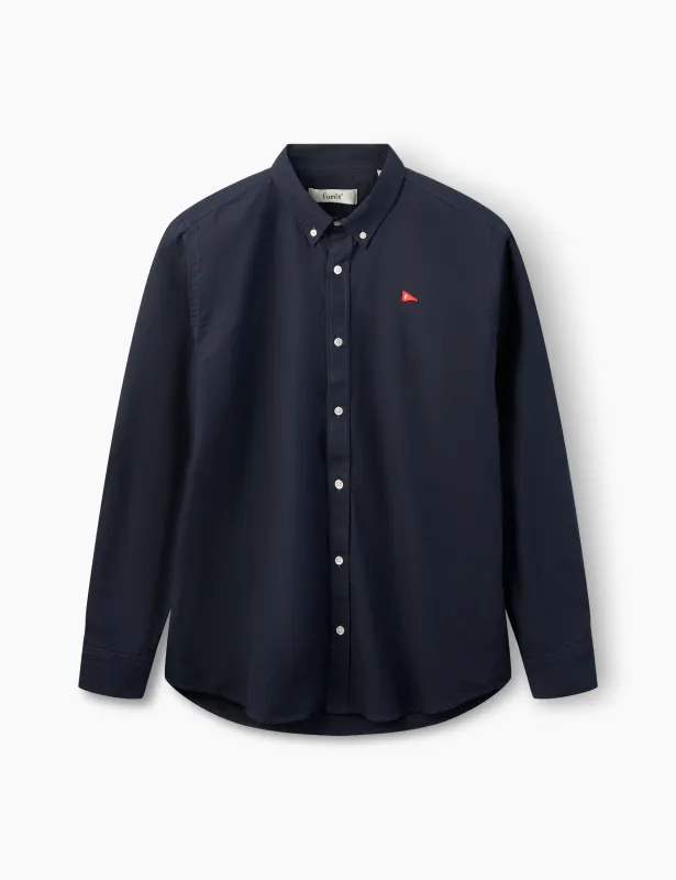 FLAG REGULAR FIT OXFORD SHIRT - NAVY sold by Foret