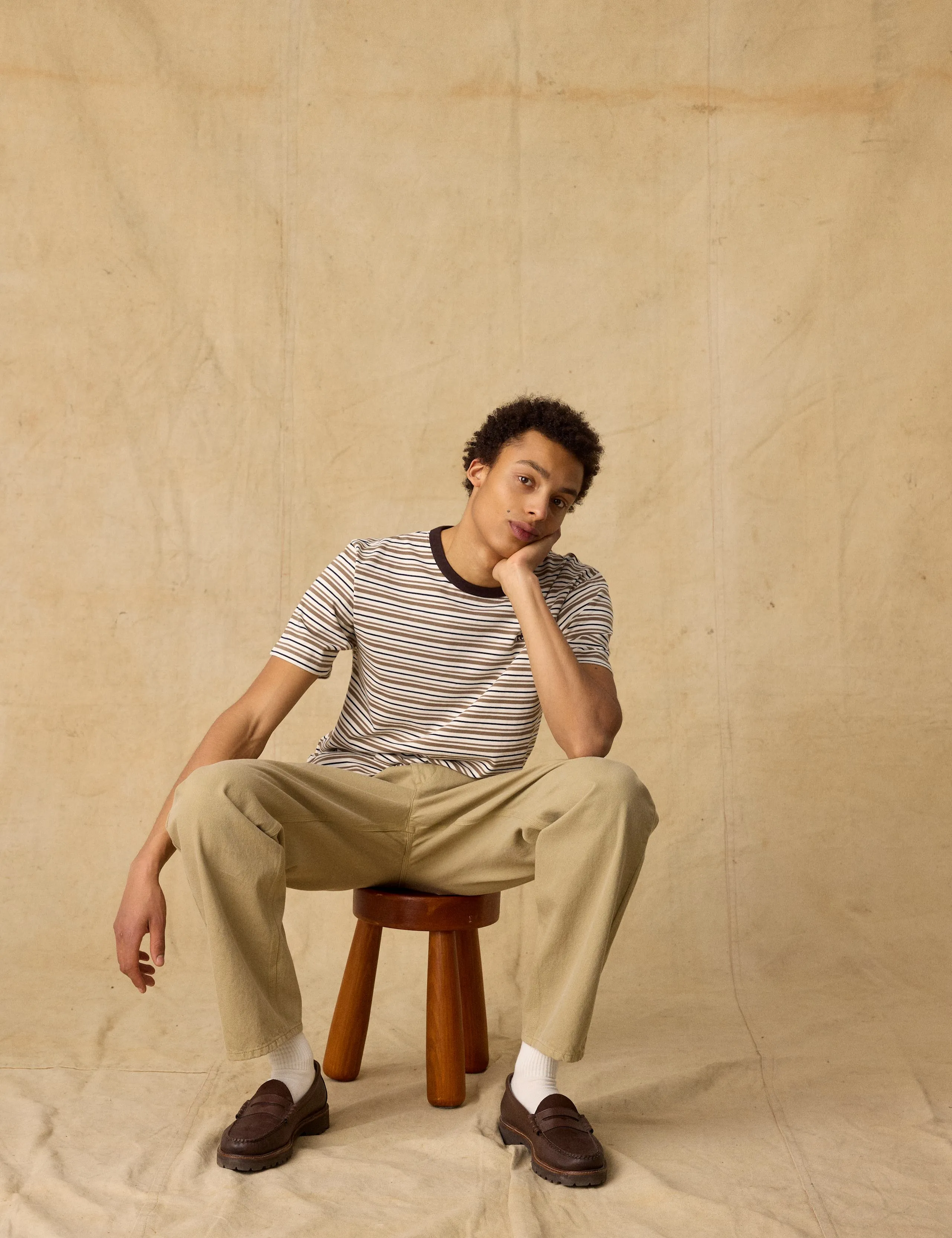 LOCH T-SHIRT - EARTH STRIPE sold by Foret product image thumbnail 2