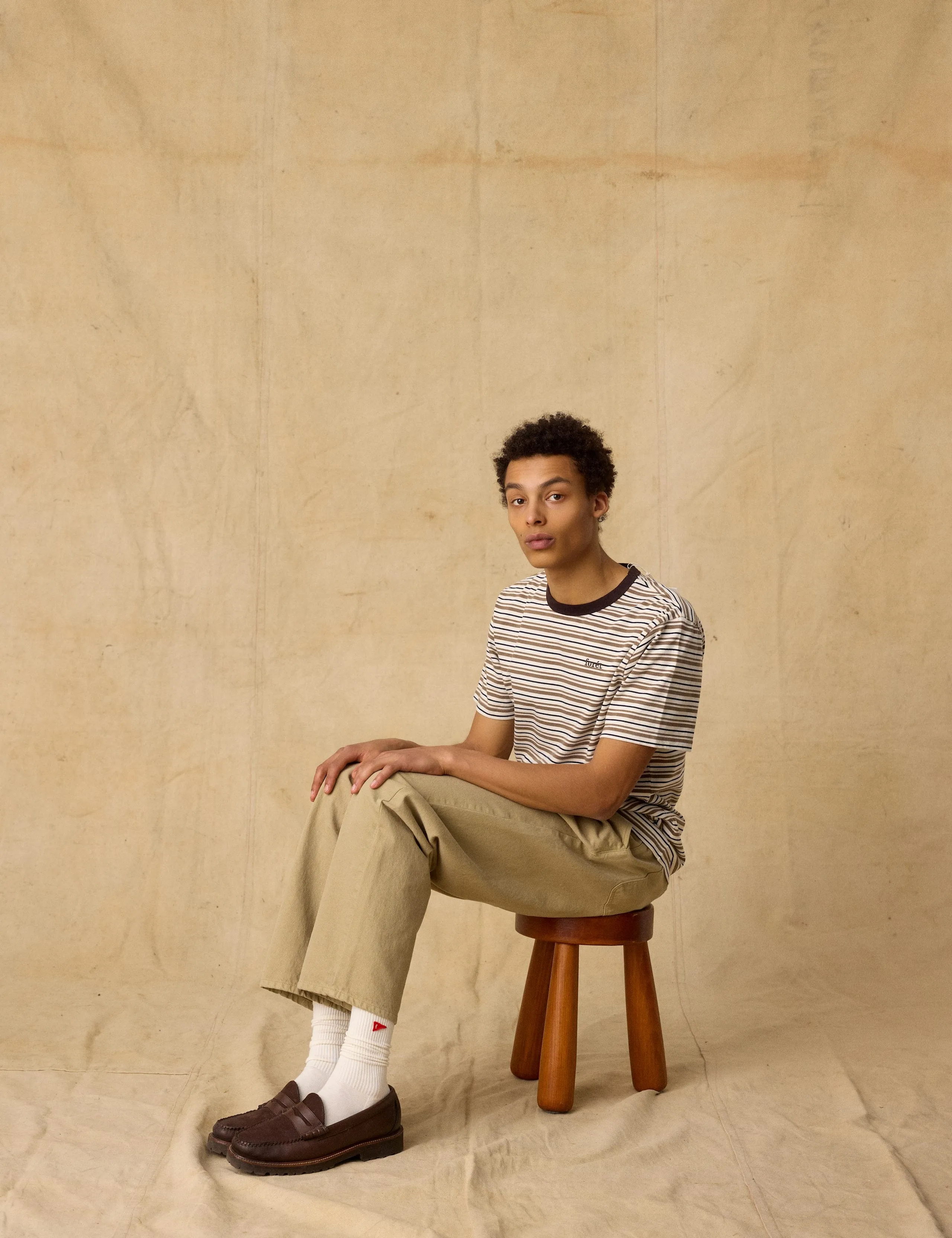 LOCH T-SHIRT - EARTH STRIPE sold by Foret product image thumbnail 4