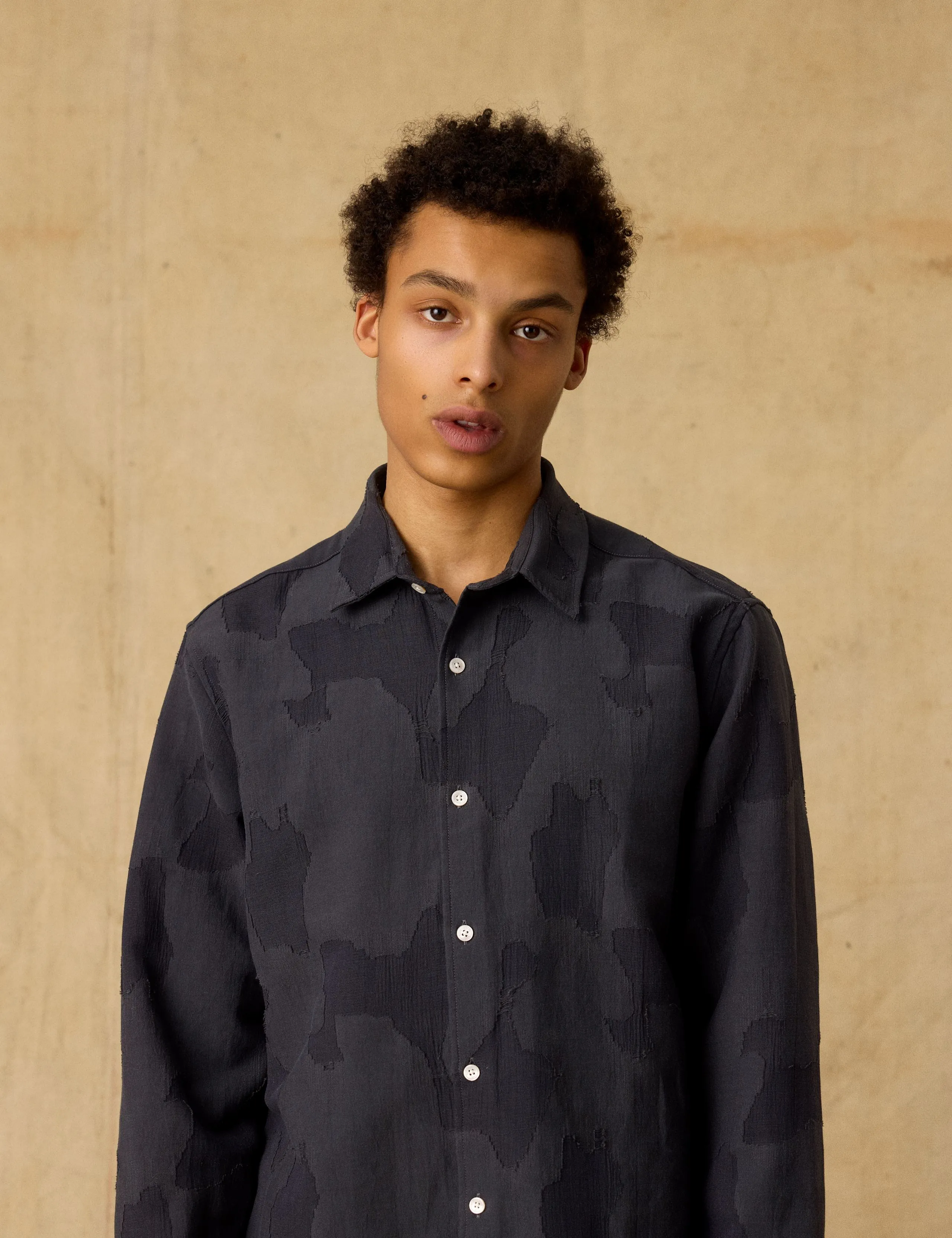 DAWN JACQUARD SHIRT - DARK GREY sold by Foret product image thumbnail 2