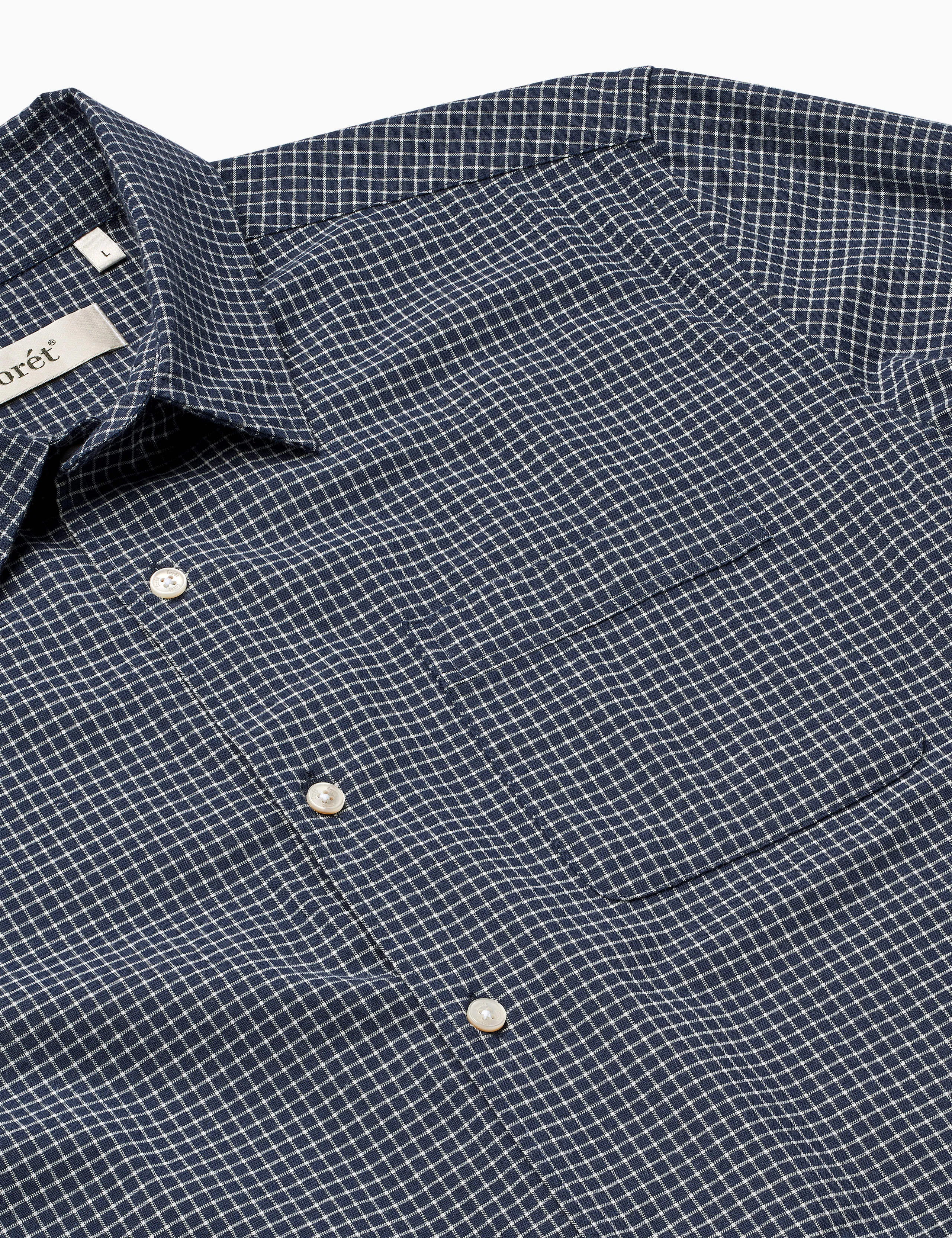 PLUTO CHECKED SHIRT - NAVY/CLOUD sold by Foret product image thumbnail 4