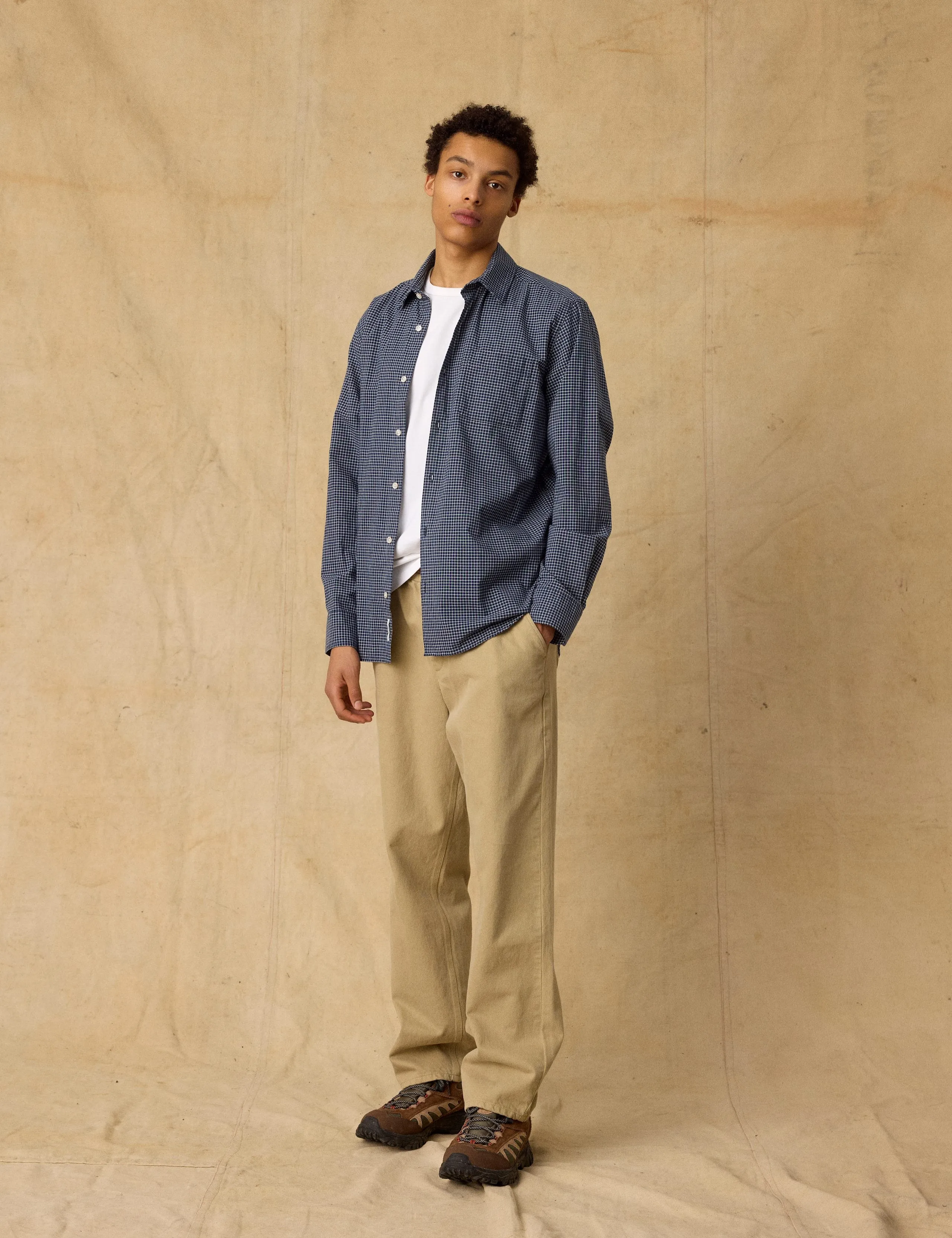 PLUTO CHECKED SHIRT - NAVY/CLOUD sold by Foret product image thumbnail 3