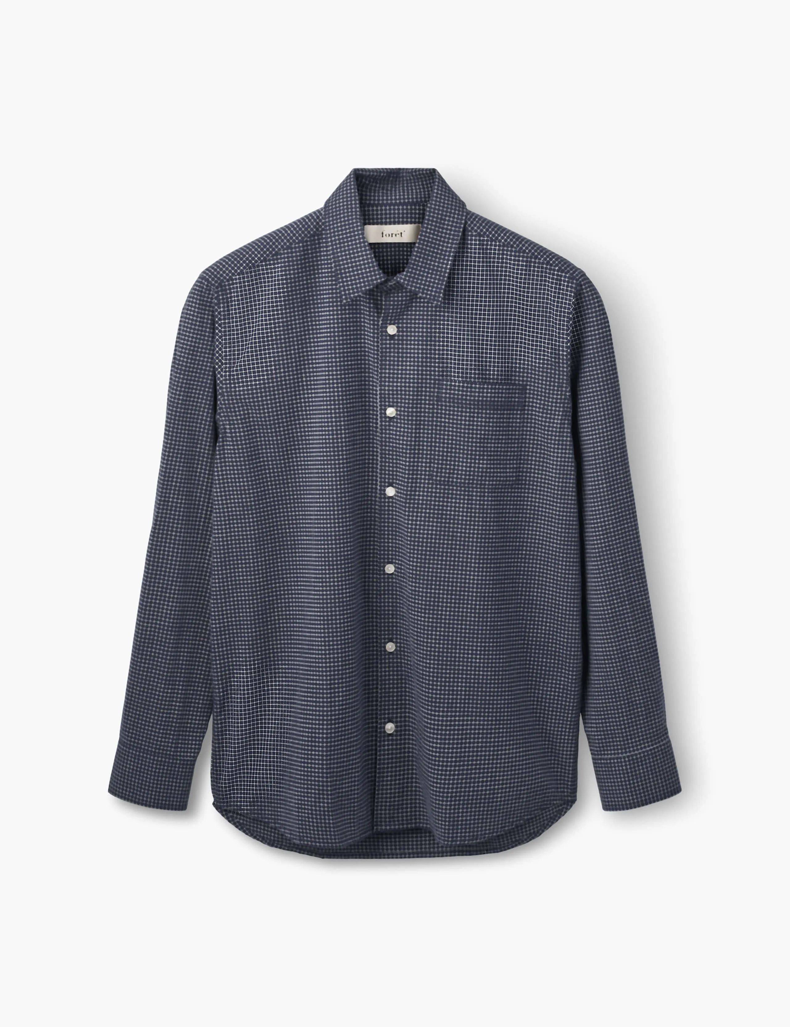 PLUTO CHECKED SHIRT - NAVY/CLOUD sold by Foret