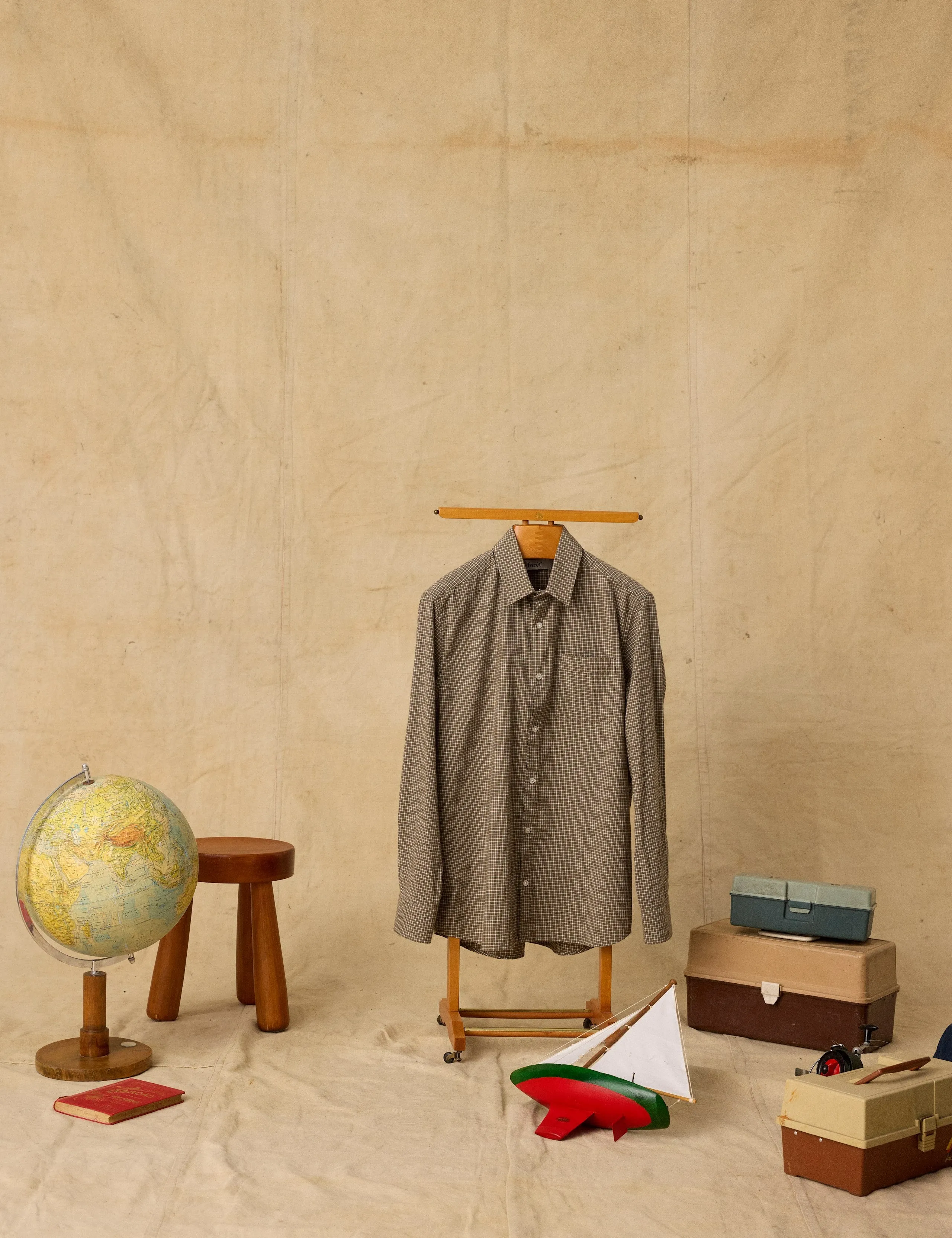 PLUTO CHECKED SHIRT - STONE/CLOUD sold by Foret product image thumbnail 2