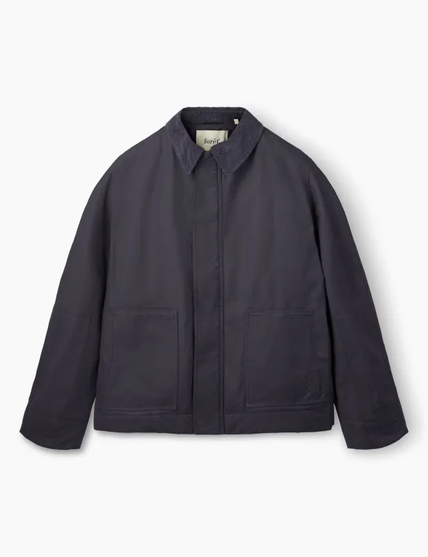 ASPEN PADDED OILSKIN JACKET - NAVY sold by Foret