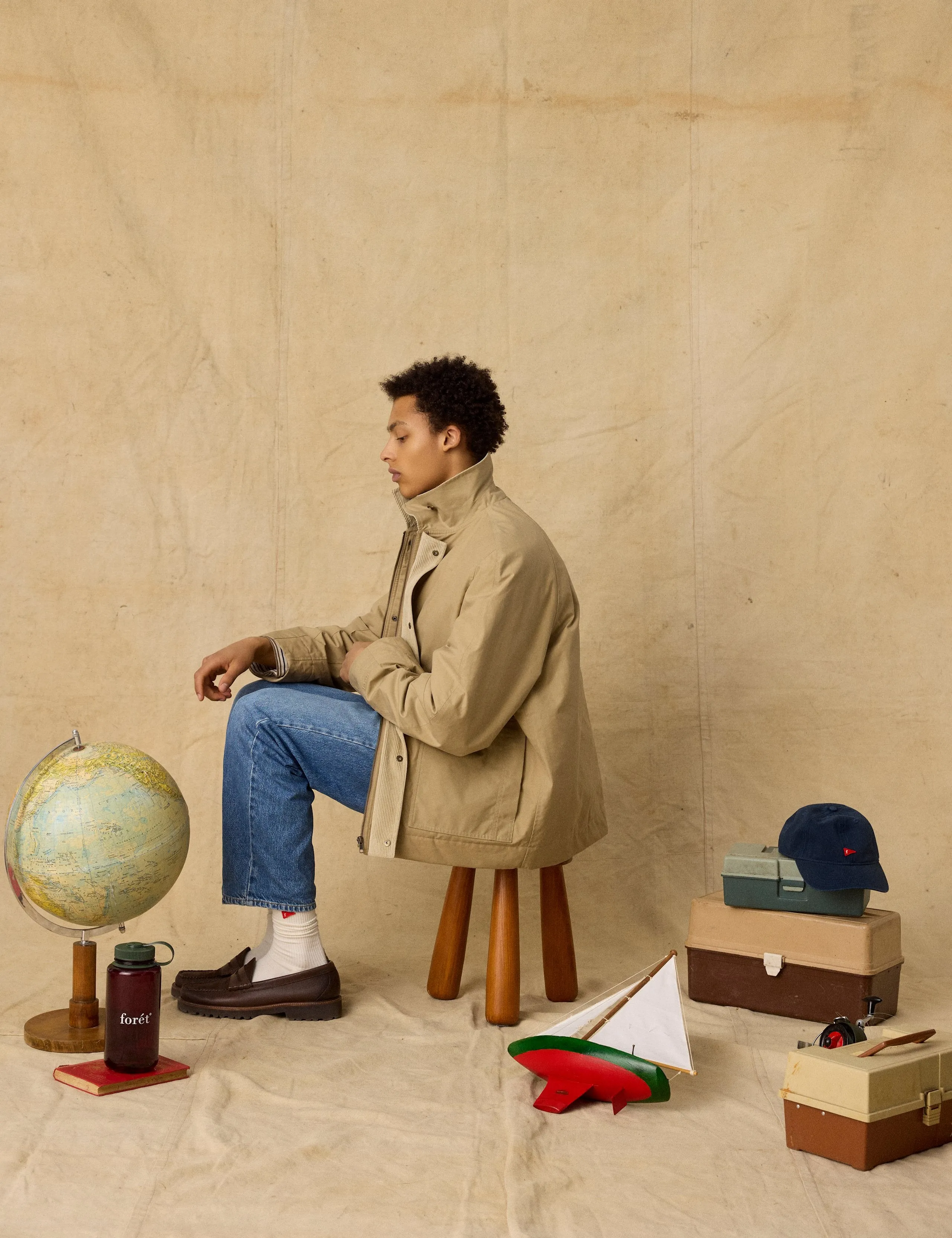 ASPEN PADDED OILSKIN JACKET - KHAKI sold by Foret product image thumbnail 2