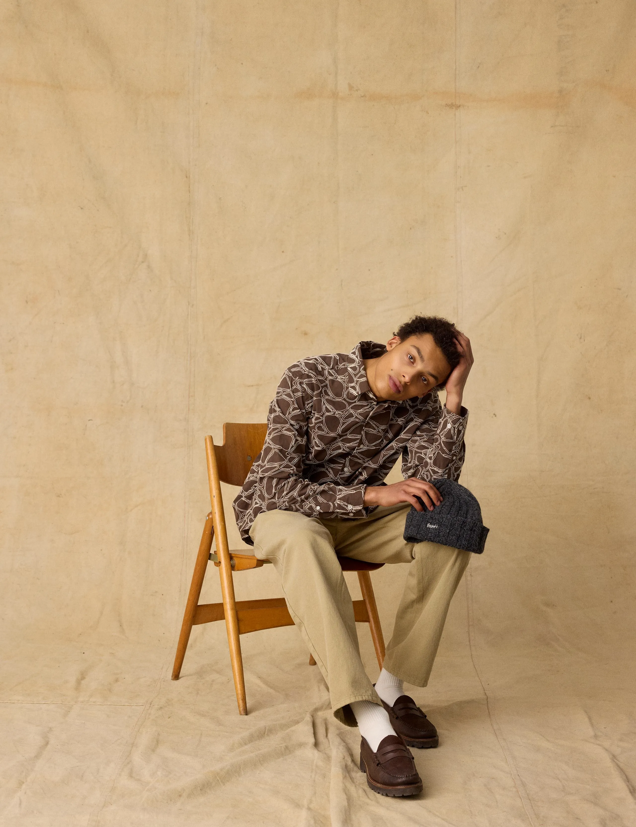 DAWN EMBROIDERED SHIRT - EARTH/CLOUD sold by Foret product image thumbnail 4