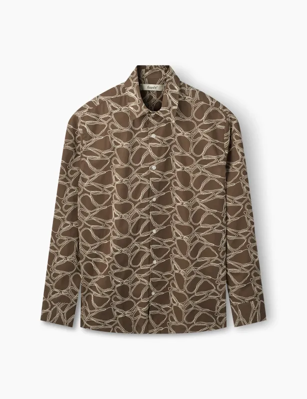 DAWN EMBROIDERED SHIRT - EARTH/CLOUD sold by Foret