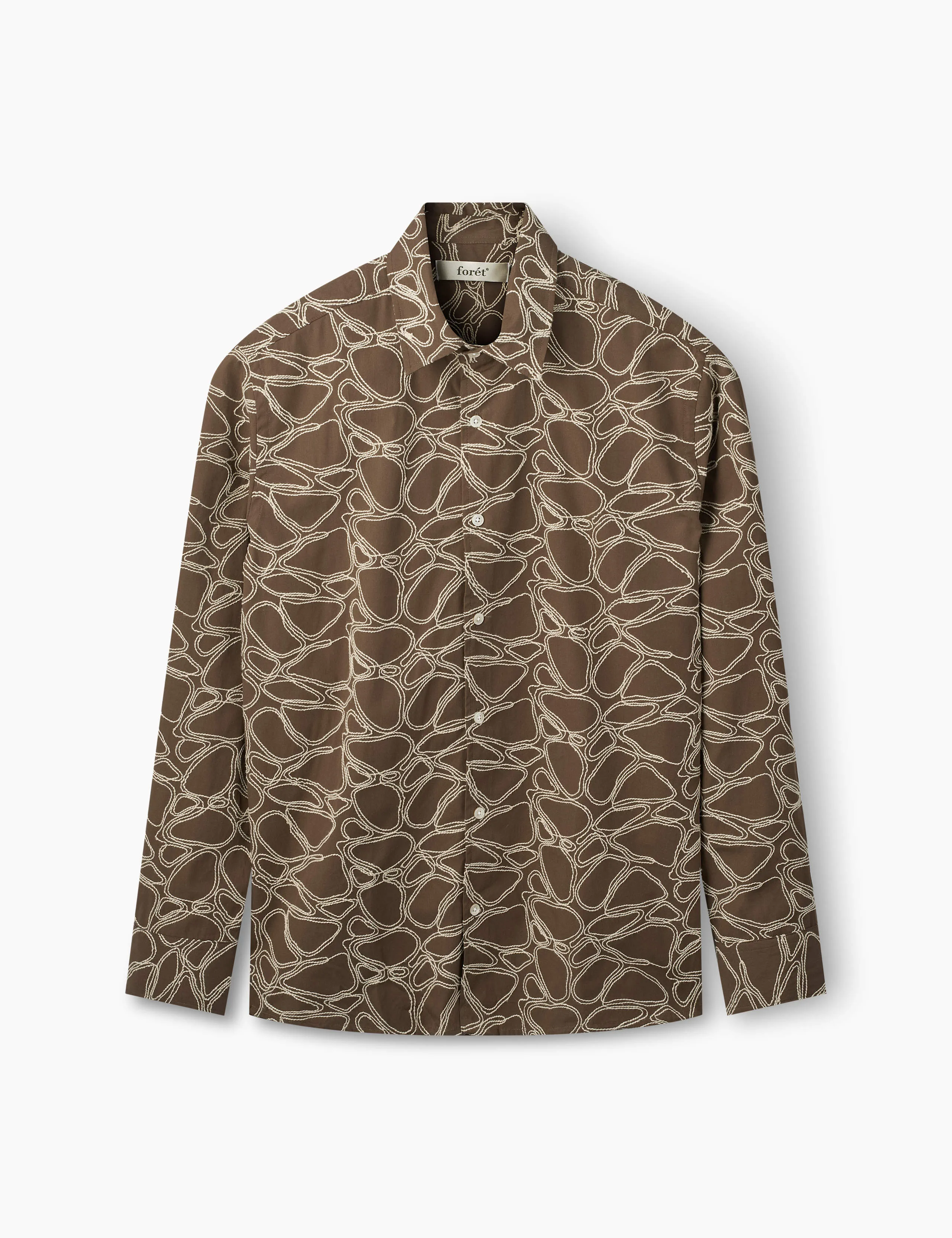 DAWN EMBROIDERED SHIRT - EARTH/CLOUD sold by Foret