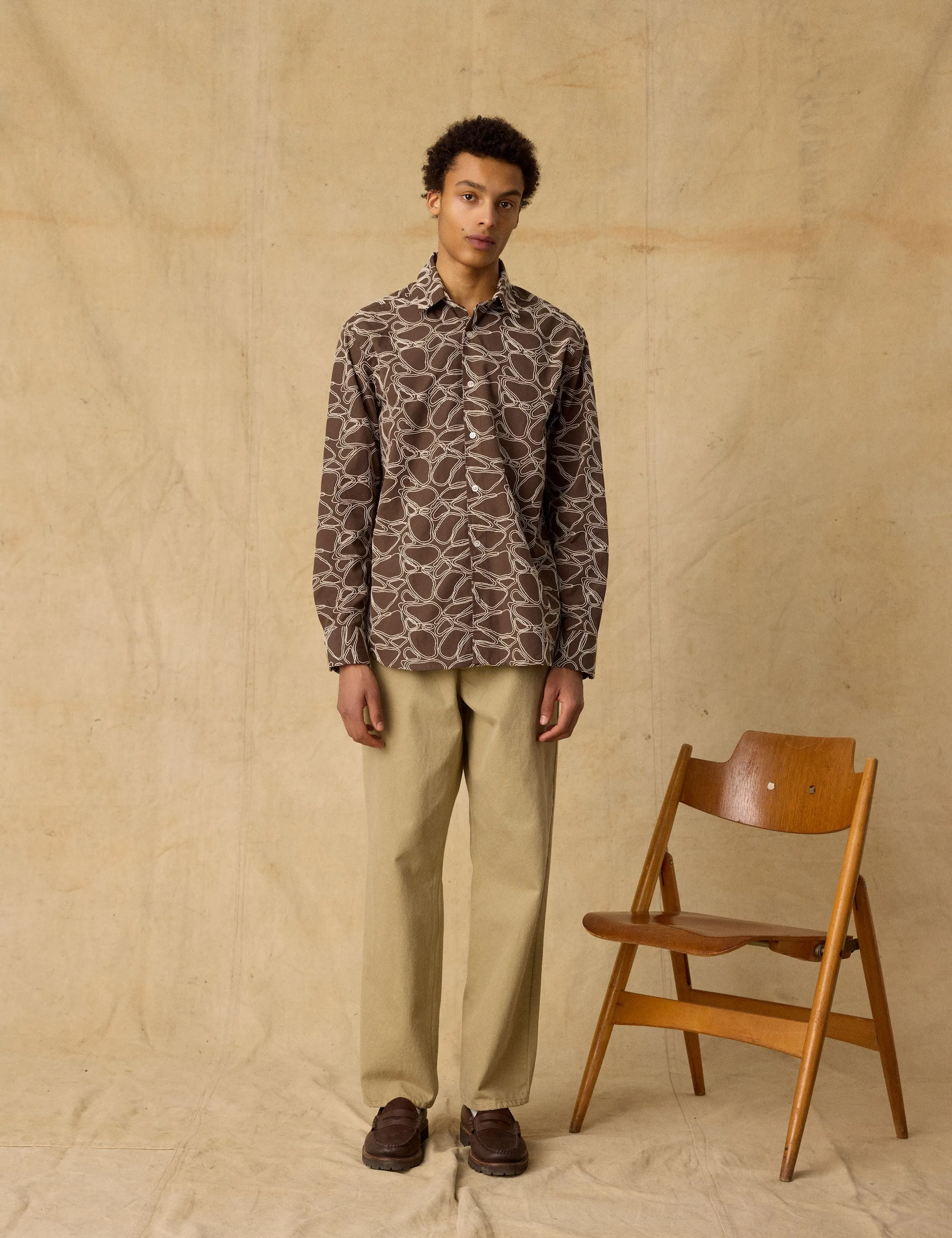 DAWN EMBROIDERED SHIRT - EARTH/CLOUD sold by Foret product image thumbnail 2