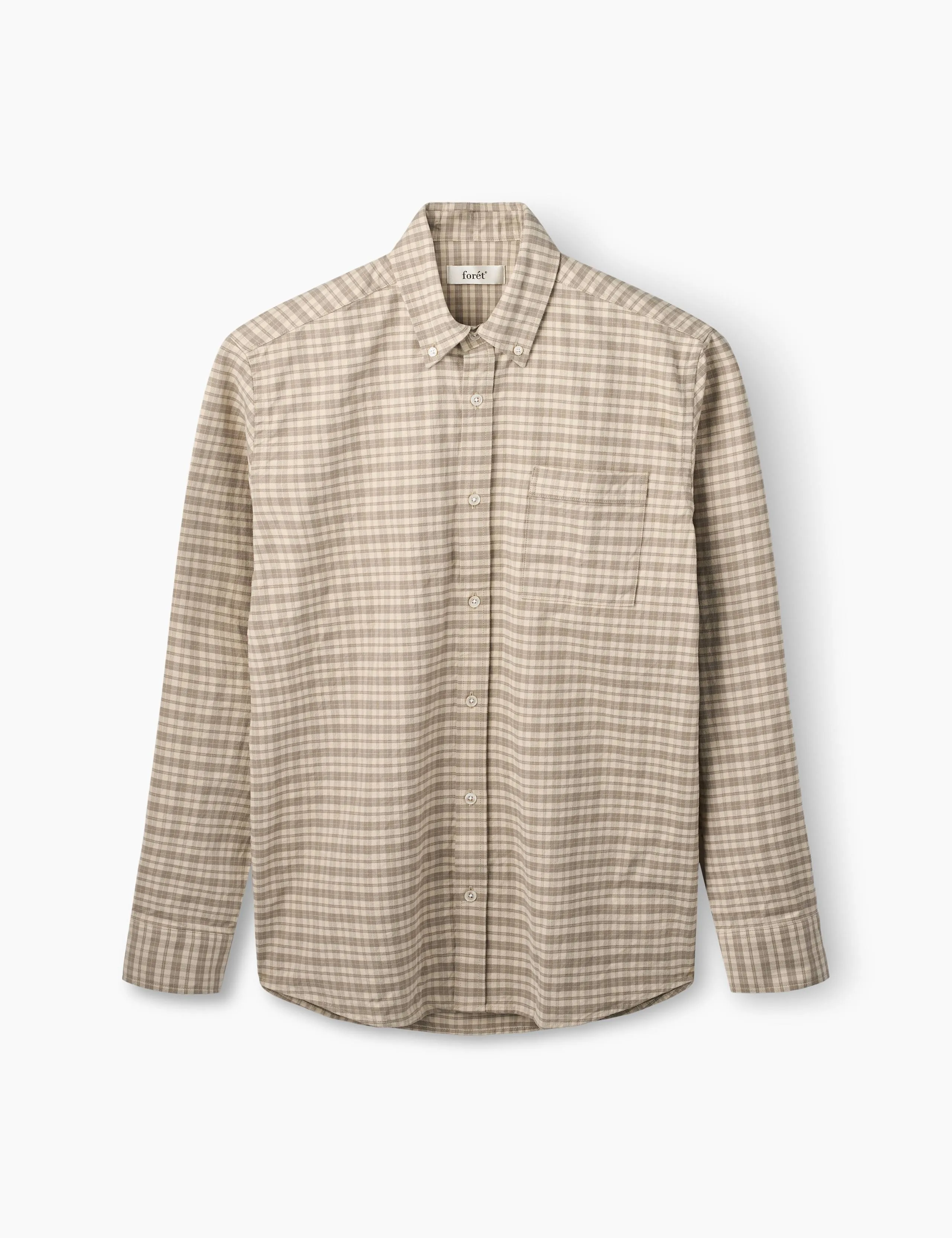 CREEK HEAVY FLANNEL CHECK SHIRT - KHAKI sold by Foret