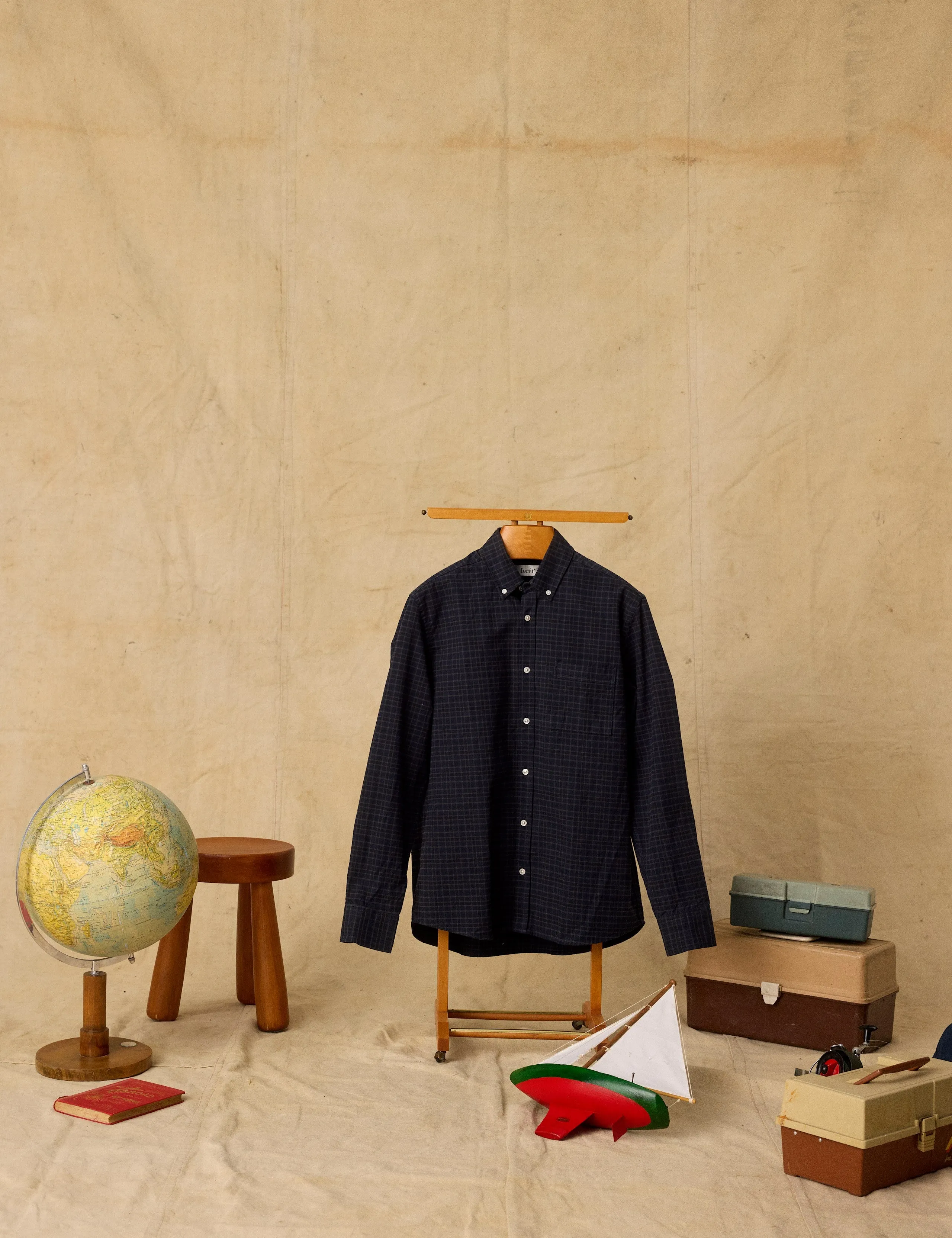 CREEK HEAVY FLANNEL CHECK SHIRT - NAVY sold by Foret product image thumbnail 3