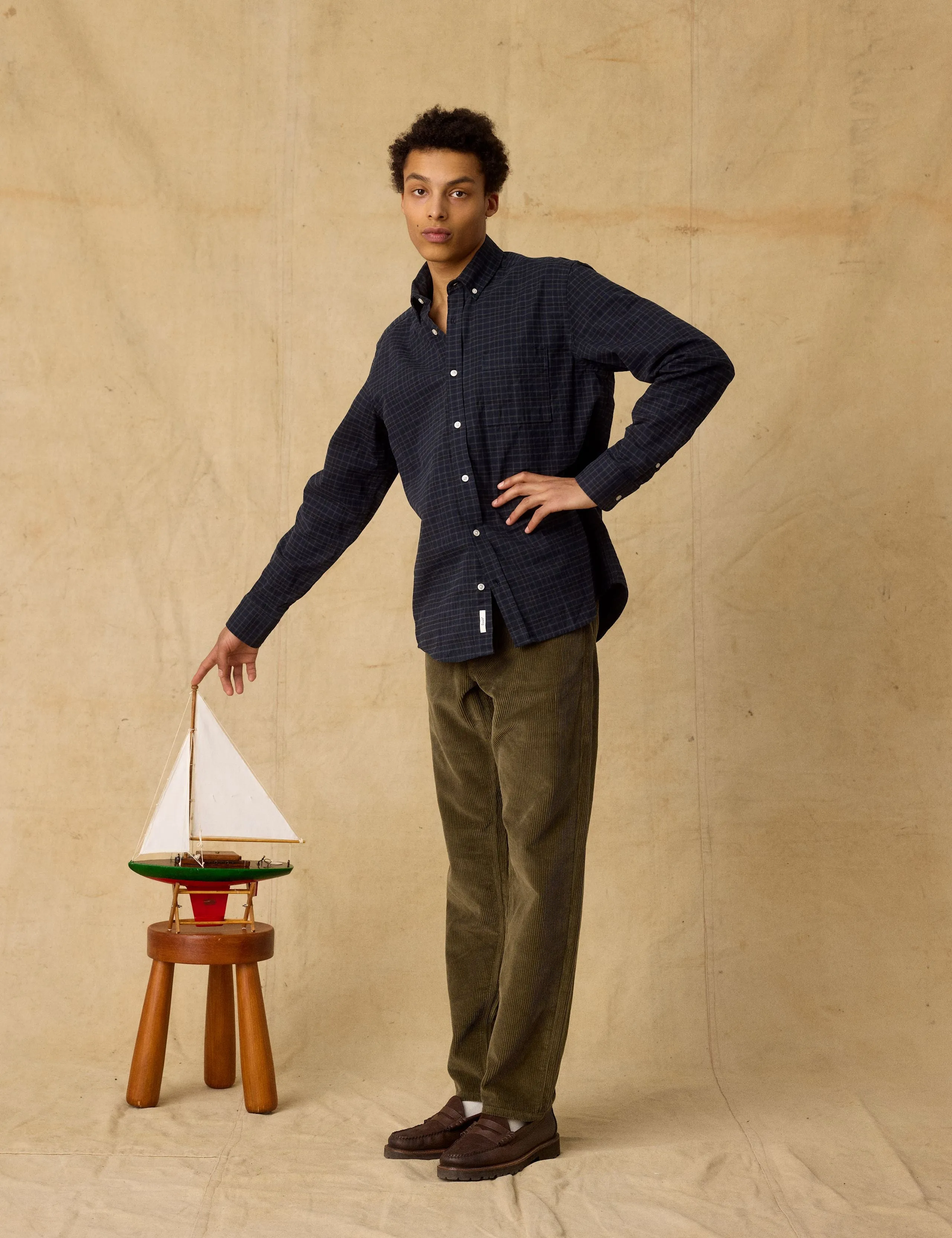 CREEK HEAVY FLANNEL CHECK SHIRT - NAVY sold by Foret product image thumbnail 2