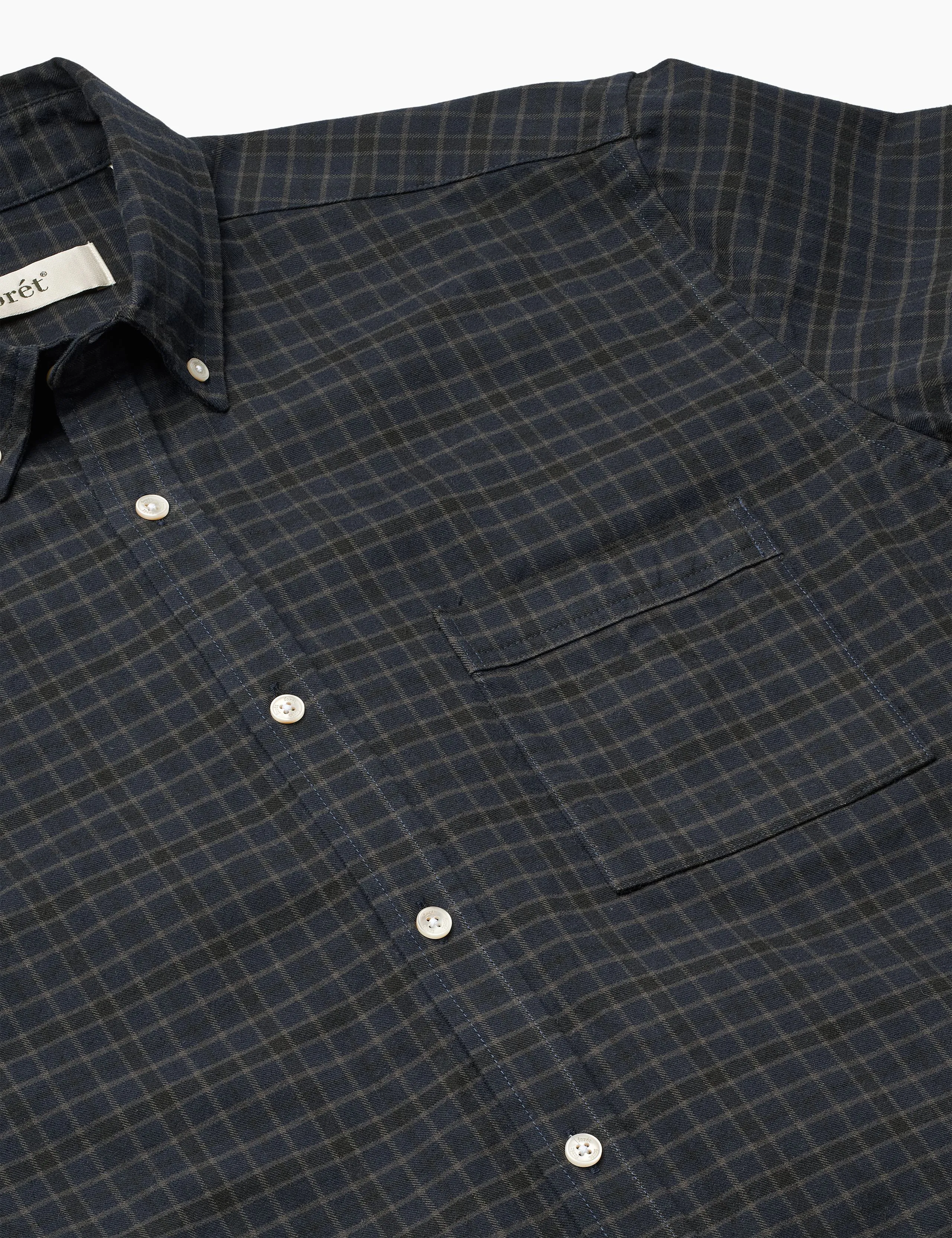 CREEK HEAVY FLANNEL CHECK SHIRT - NAVY sold by Foret product image thumbnail 4
