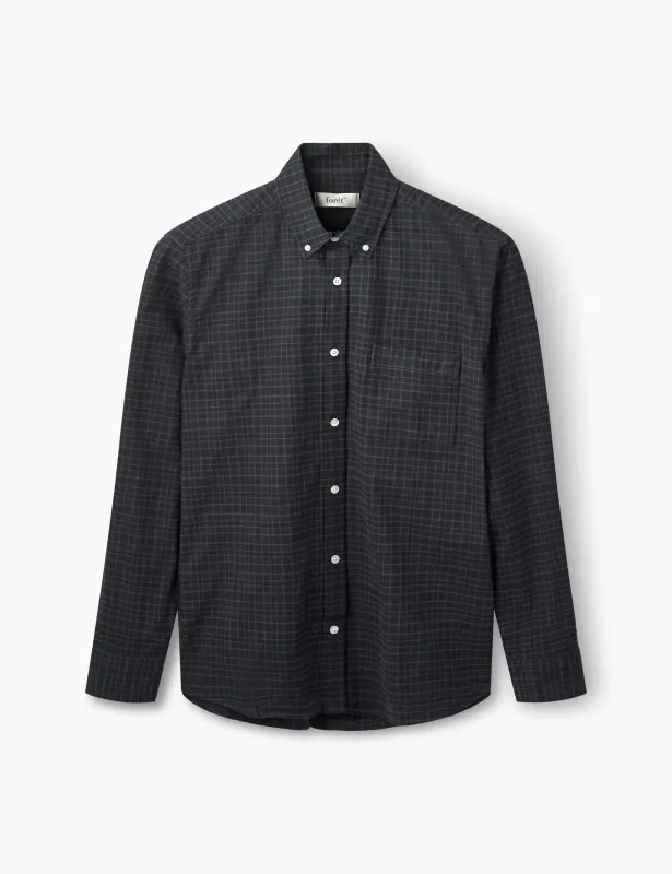 CREEK HEAVY FLANNEL CHECK SHIRT - NAVY sold by Foret