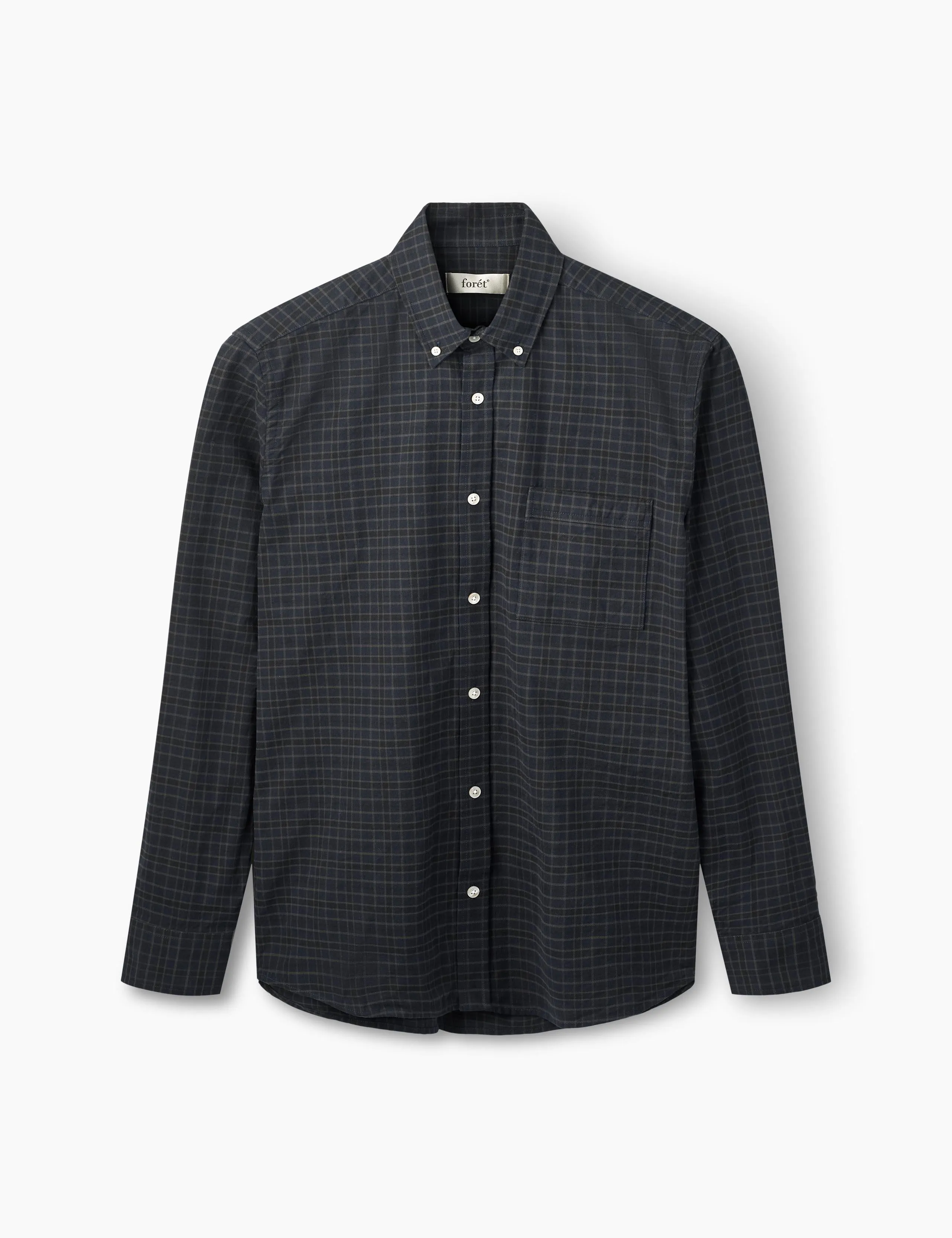 CREEK HEAVY FLANNEL CHECK SHIRT - NAVY sold by Foret