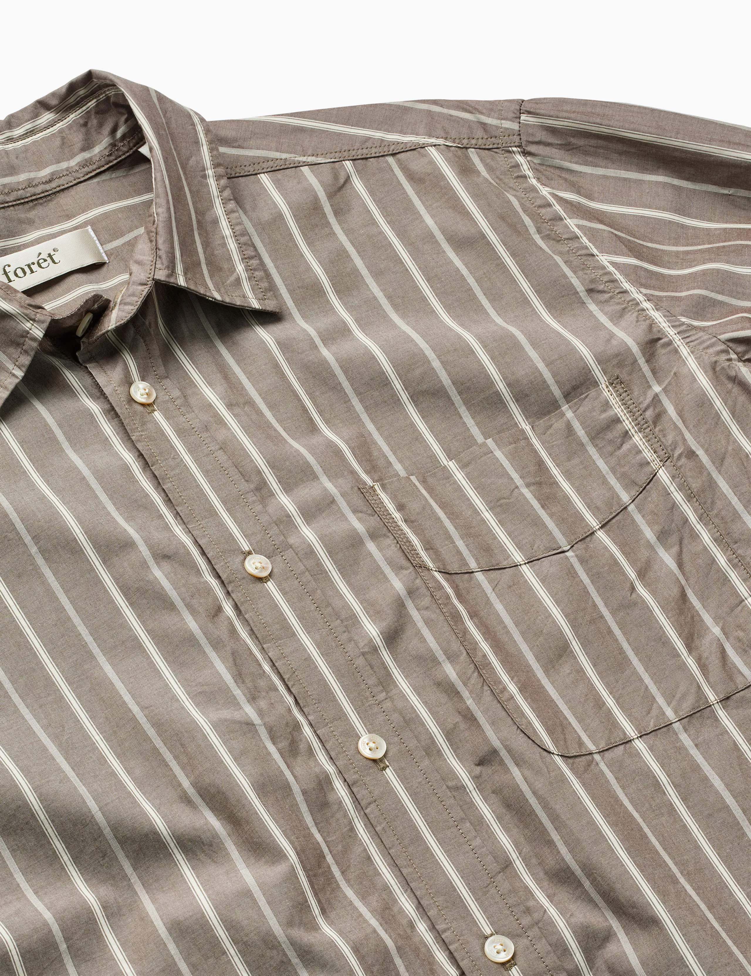 MAPLE REGULAR FIT POPLIN SHIRT - BROWN STRIPE sold by Foret product image thumbnail 2