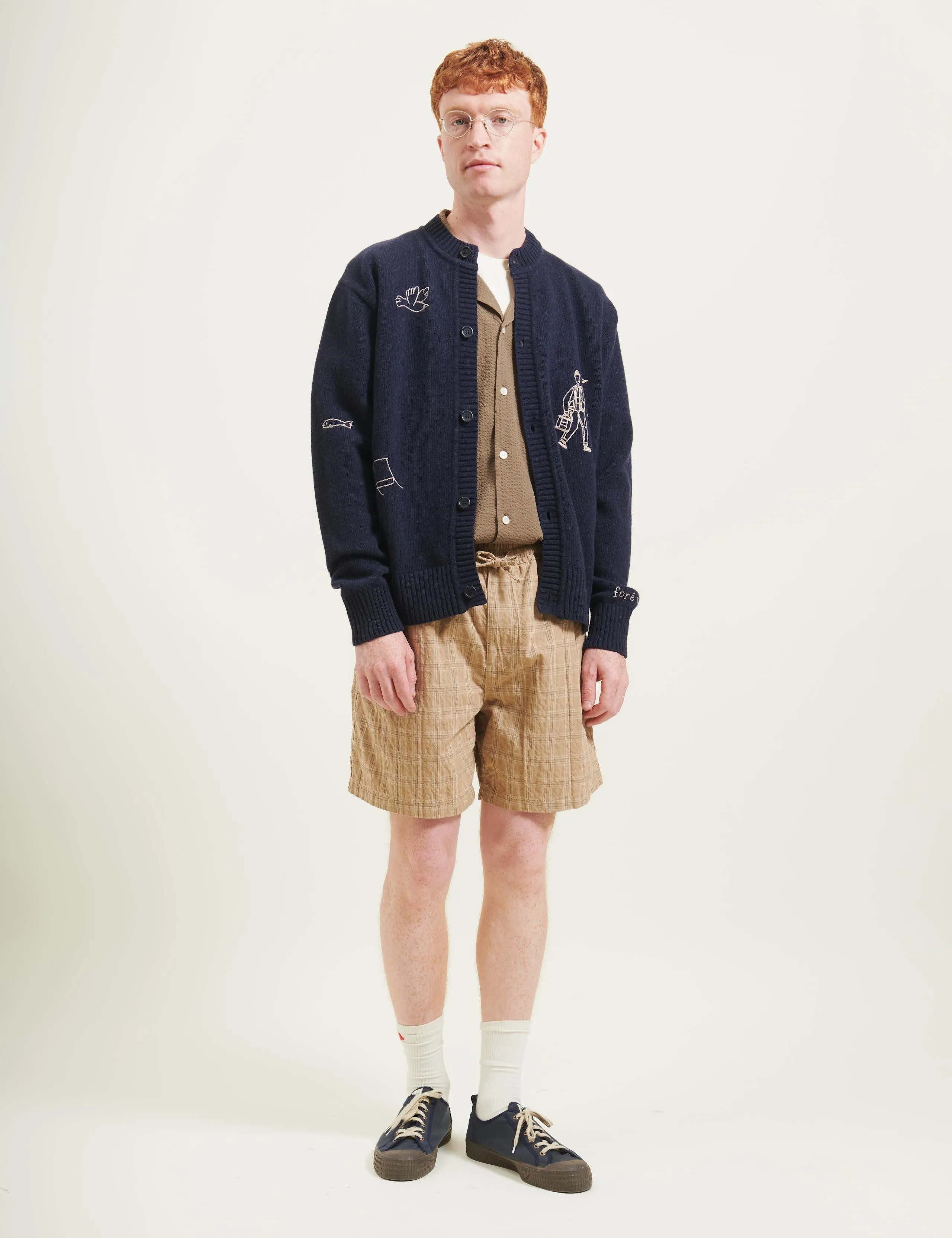 BIRD EMBROIDERY KNIT JACKET - NAVY sold by Foret product image thumbnail 3