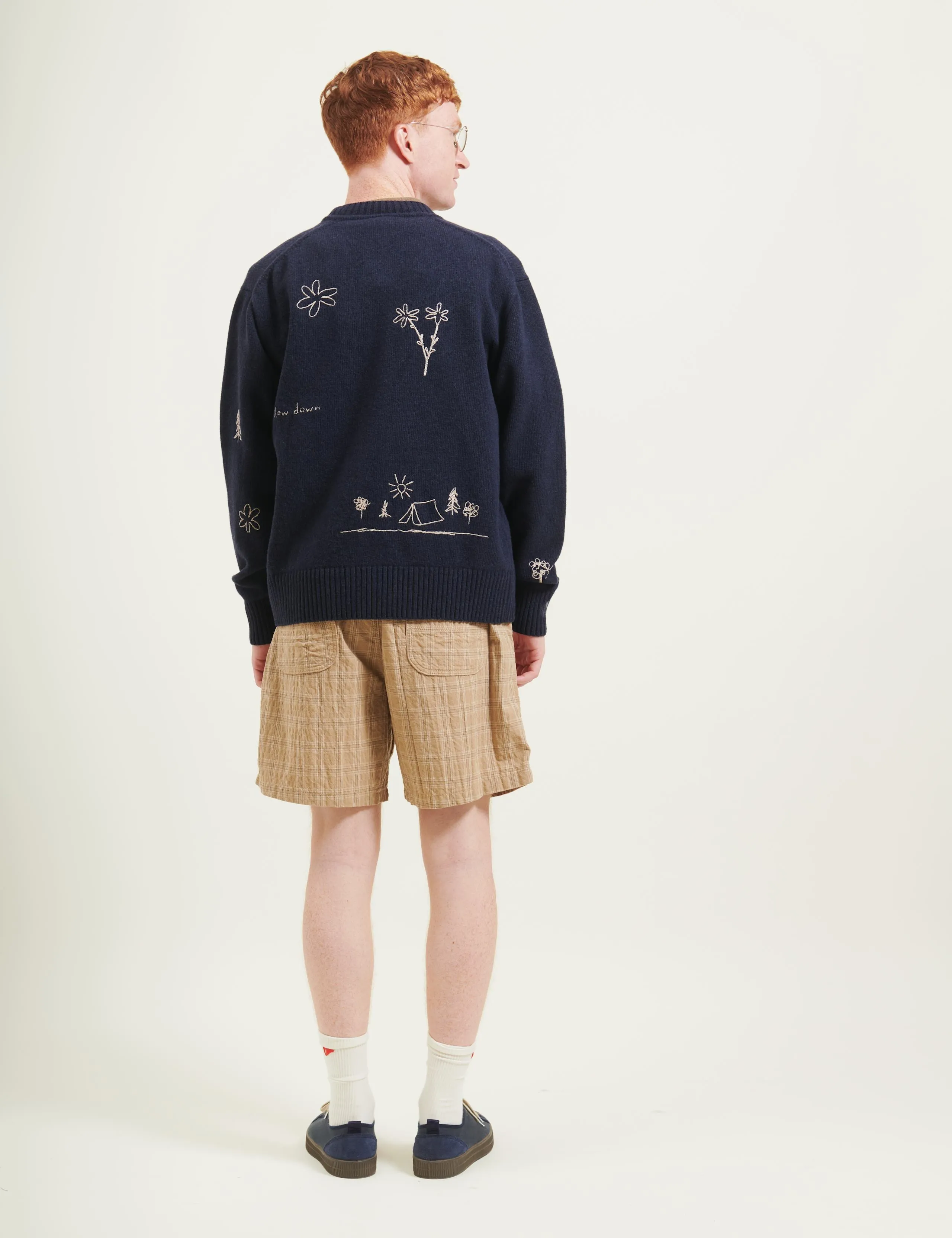 BIRD EMBROIDERY KNIT JACKET - NAVY sold by Foret product image thumbnail 2
