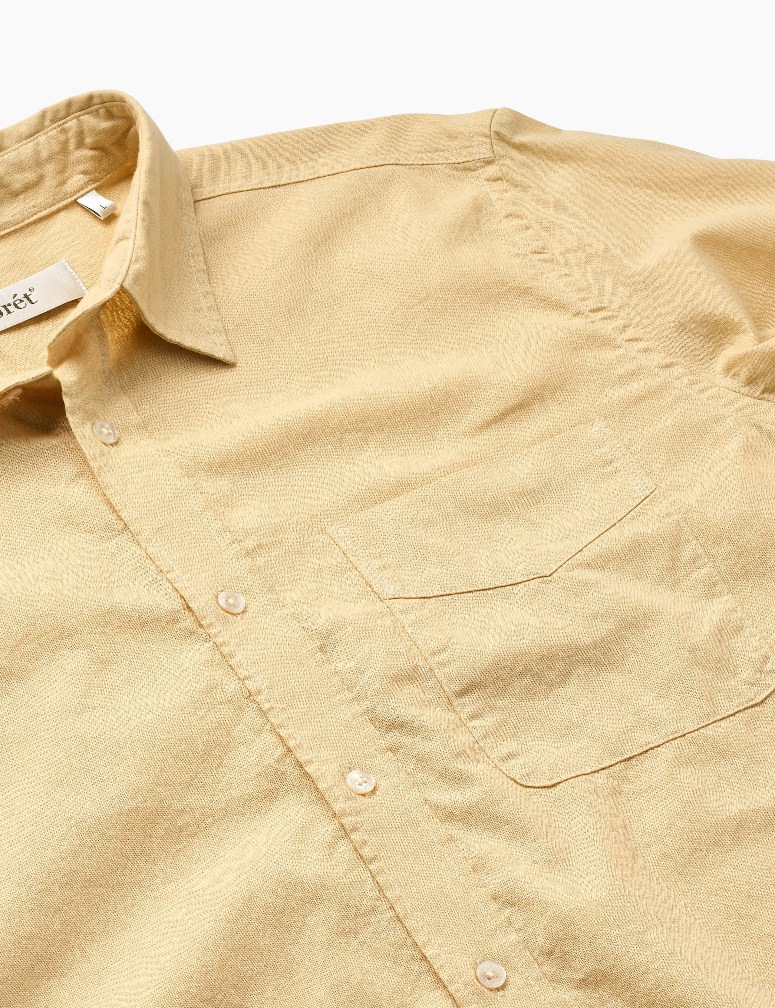 MAPLE REGULAR FIT LINEN SHIRT - VINTAGE YELLOW sold by Foret product image thumbnail 2