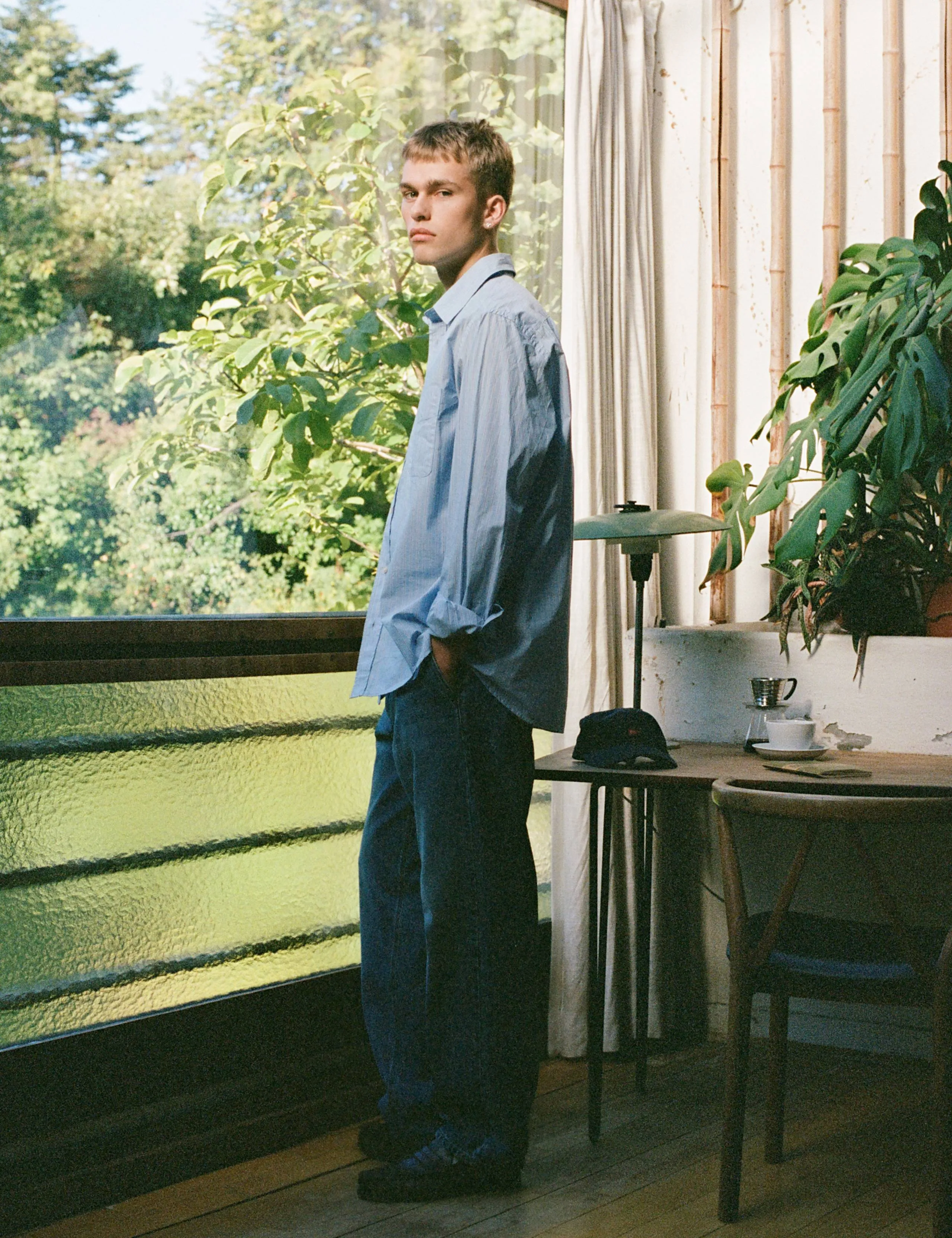 MAPLE REGULAR FIT POPLIN SHIRT - BLUE STRIPE sold by Foret product image thumbnail 2