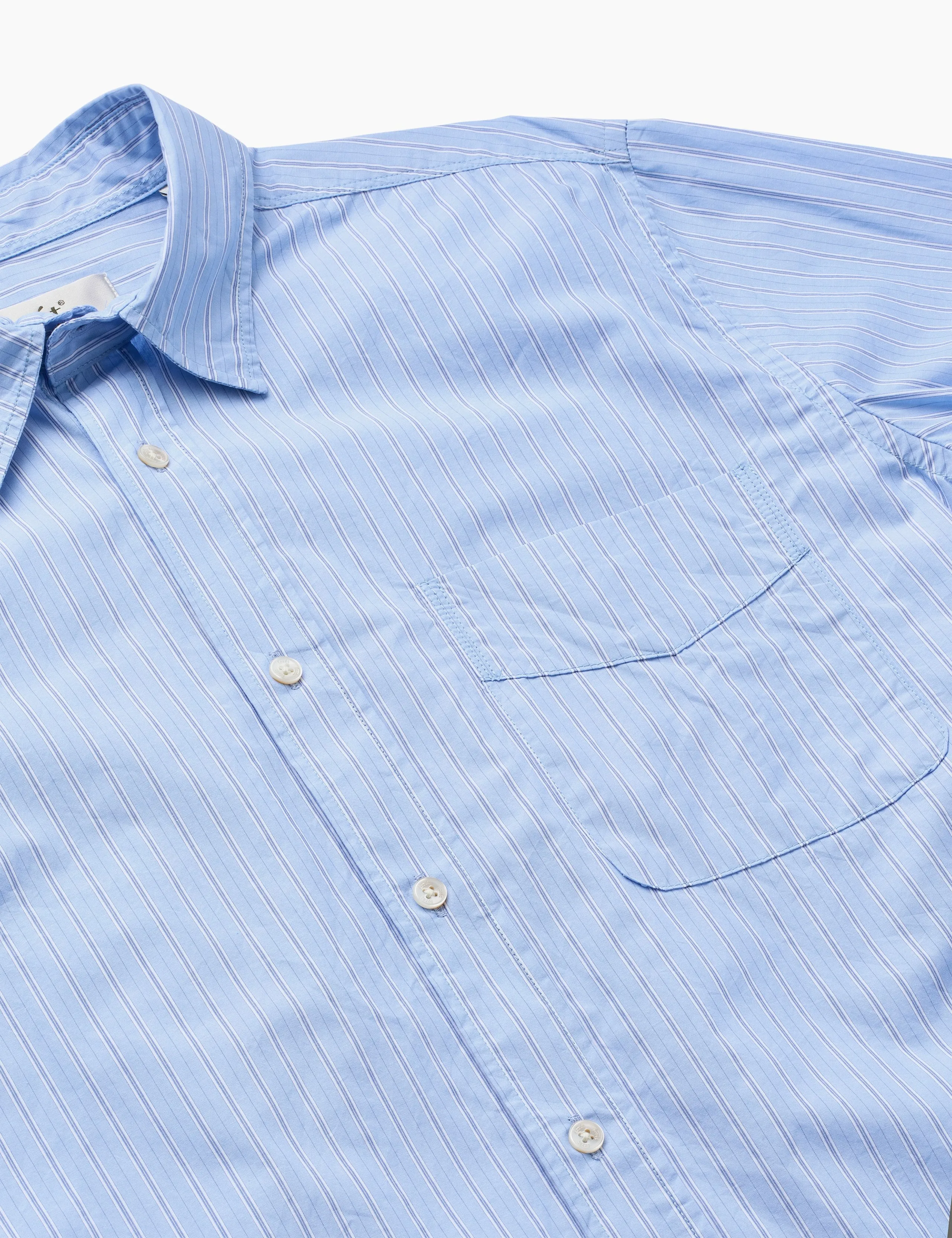 MAPLE REGULAR FIT POPLIN SHIRT - BLUE STRIPE sold by Foret product image thumbnail 4