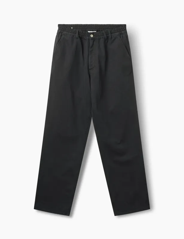 CLAY TWILL PANTS - BLACK sold by Foret