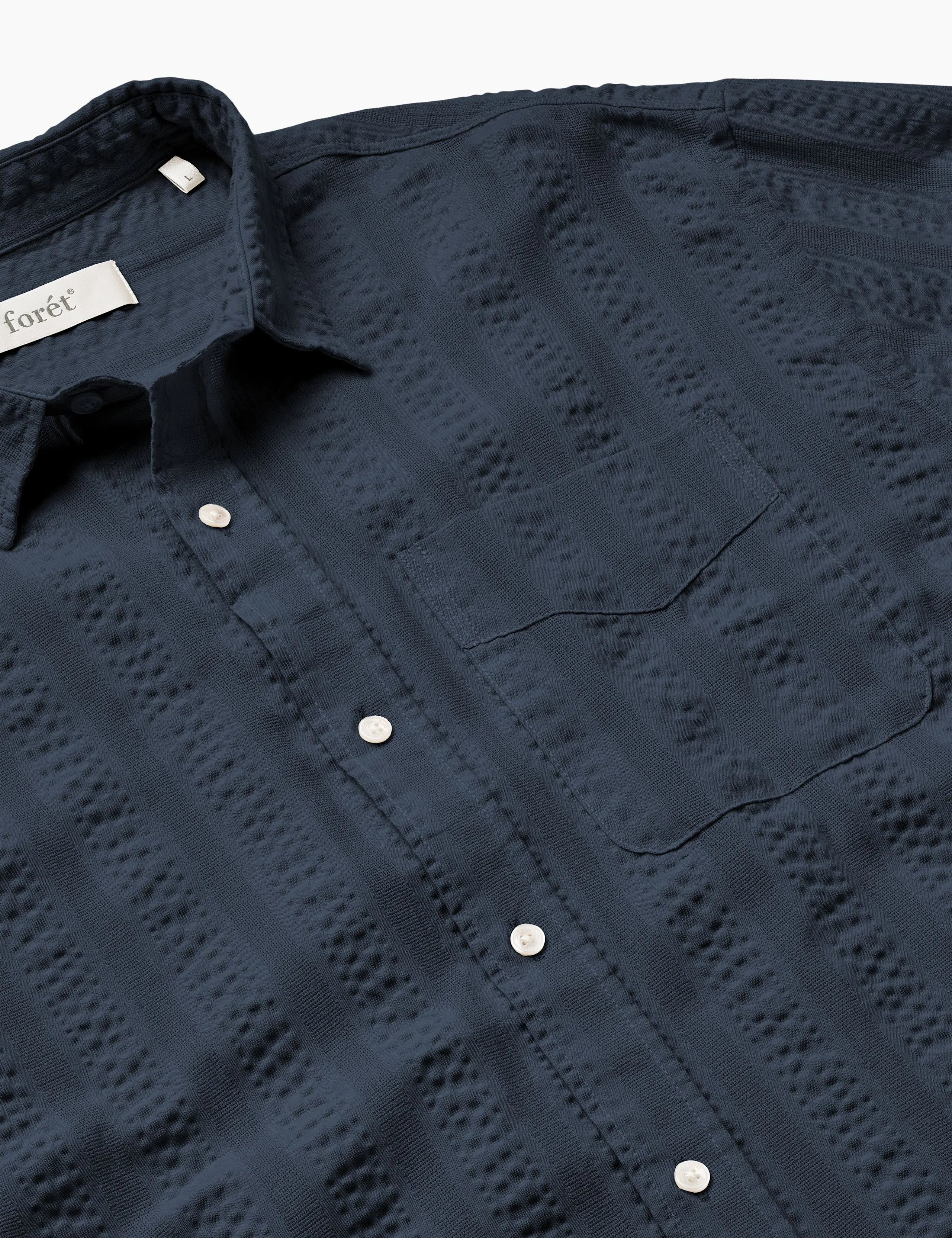SCOUT RELAXED FIT JACQUARD STRIPE SHIRT - NAVY sold by Foret product image thumbnail 2