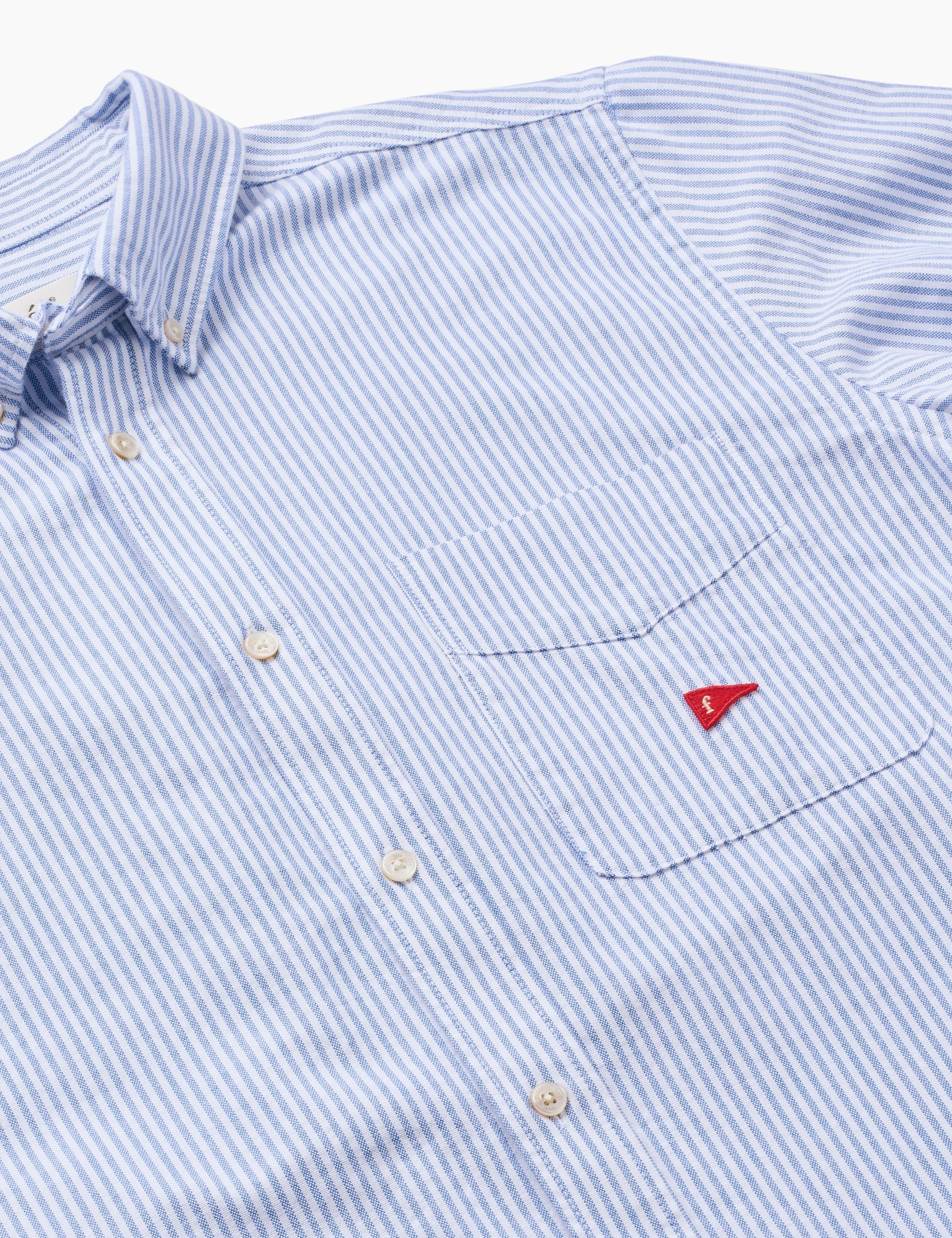 FLAG REGULAR FIT POCKET OXFORD SHIRT - BLUE STRIPE sold by Foret product image thumbnail 2