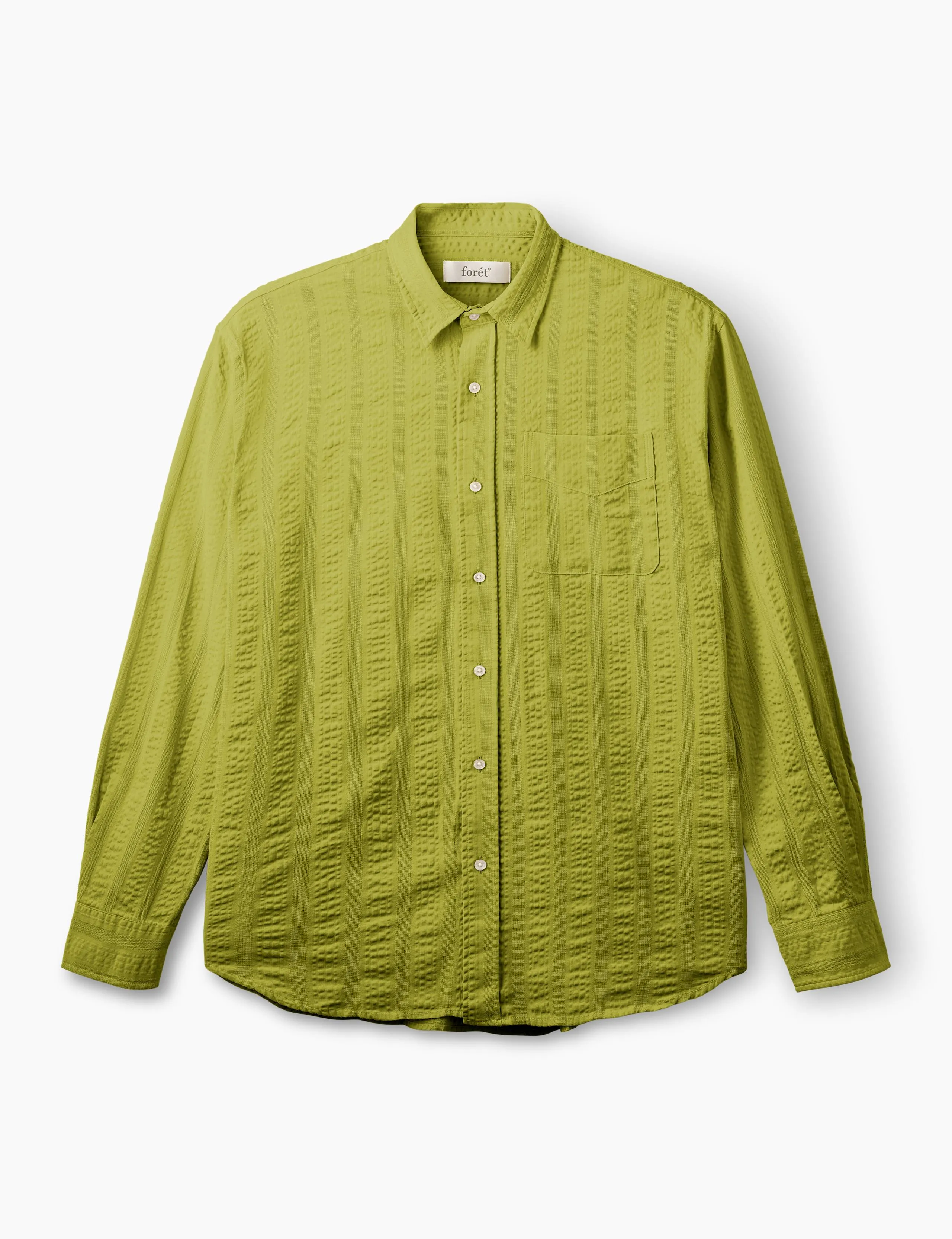 SCOUT RELAXED FIT JACQUARD STRIPE SHIRT - MOSS sold by Foret