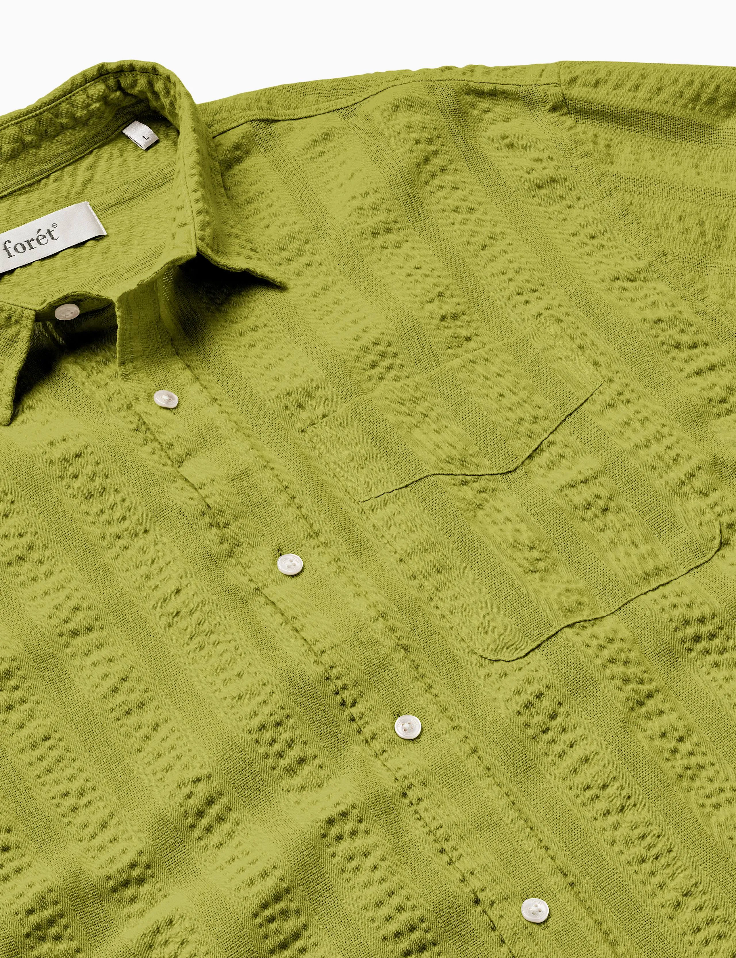 SCOUT RELAXED FIT JACQUARD STRIPE SHIRT - MOSS sold by Foret product image thumbnail 2
