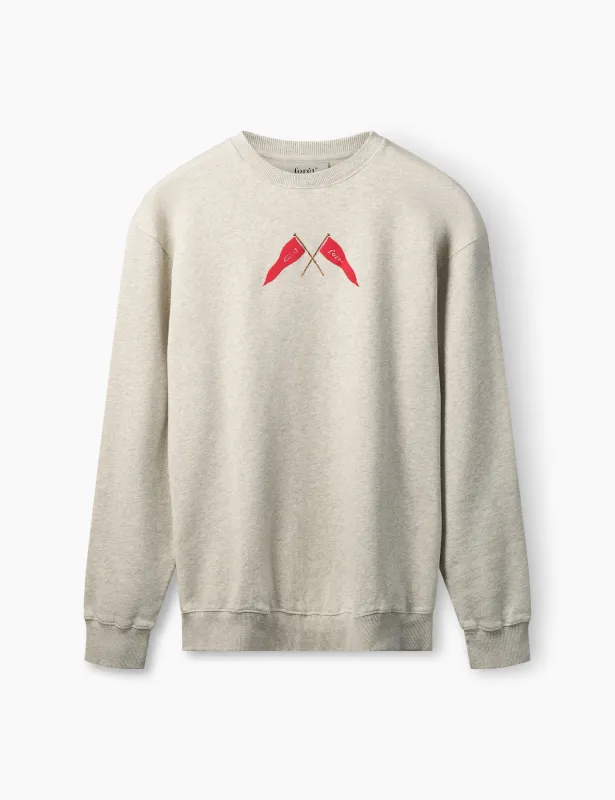 PENNANT SWEATSHIRT - SNOW MELANGE made by Foret