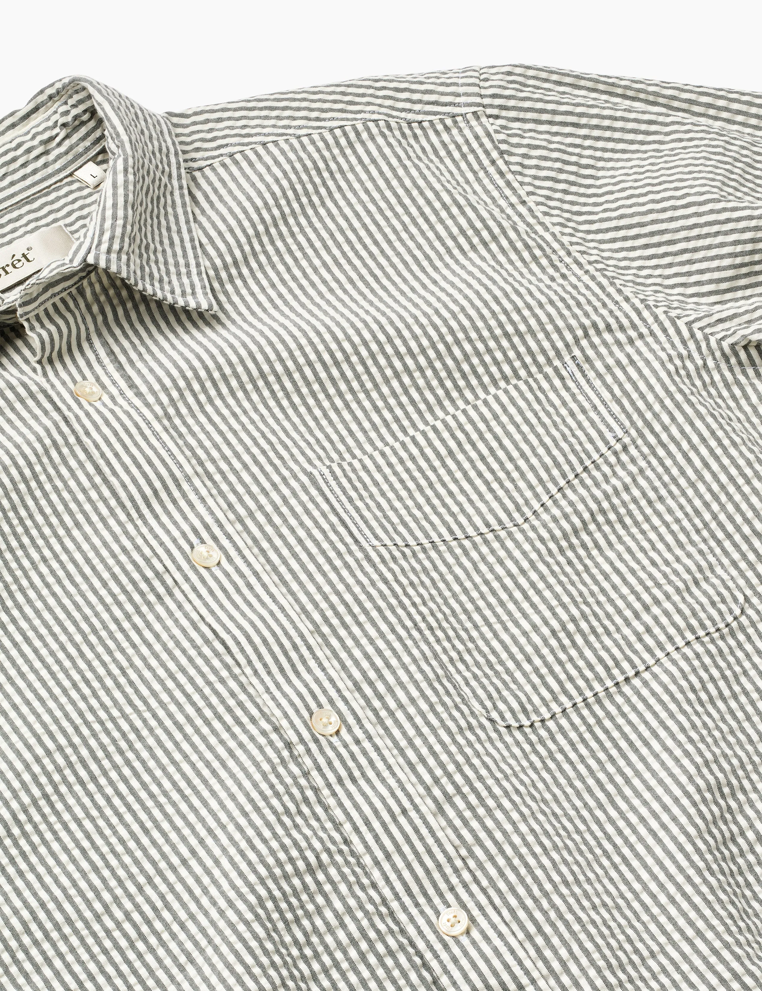 MAPLE REGULAR FIT SEERSUCKER SHIRT - LIGHT BLUE/STRIPE sold by Foret product image thumbnail 3