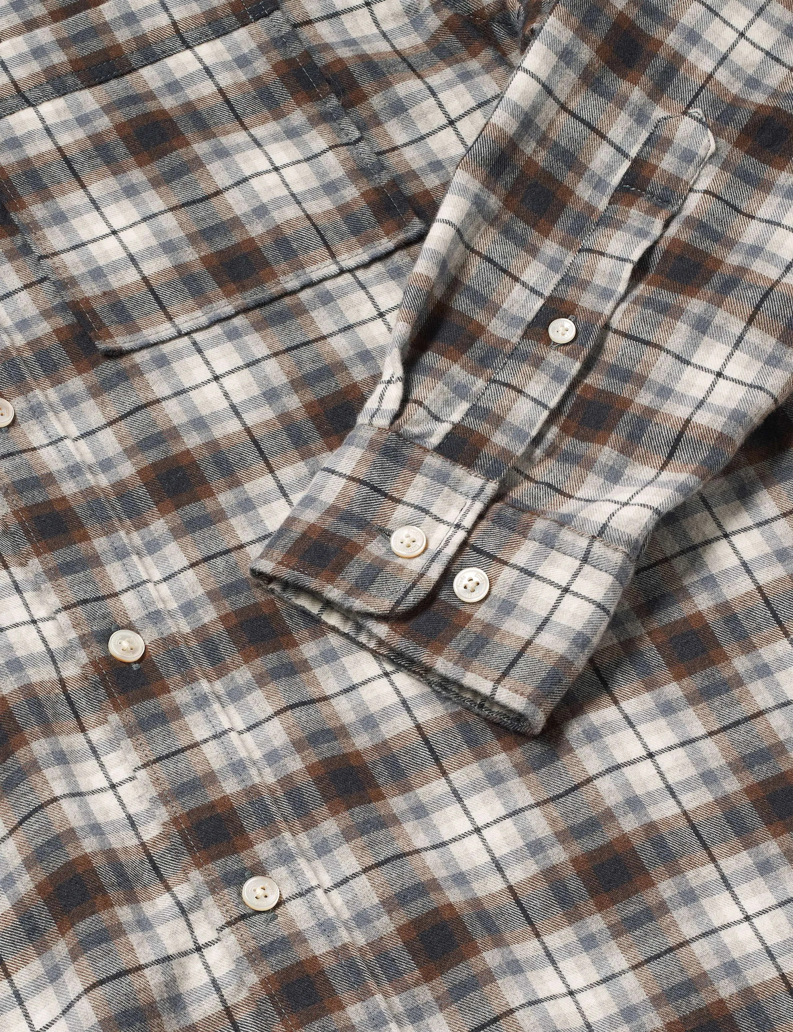 CREEK CHECK SHIRT - BROWN/GREY CHECK sold by Foret product image thumbnail 3