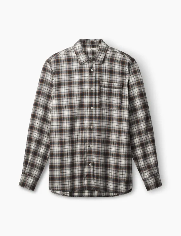 CREEK CHECK SHIRT - BROWN/GREY CHECK made by Foret