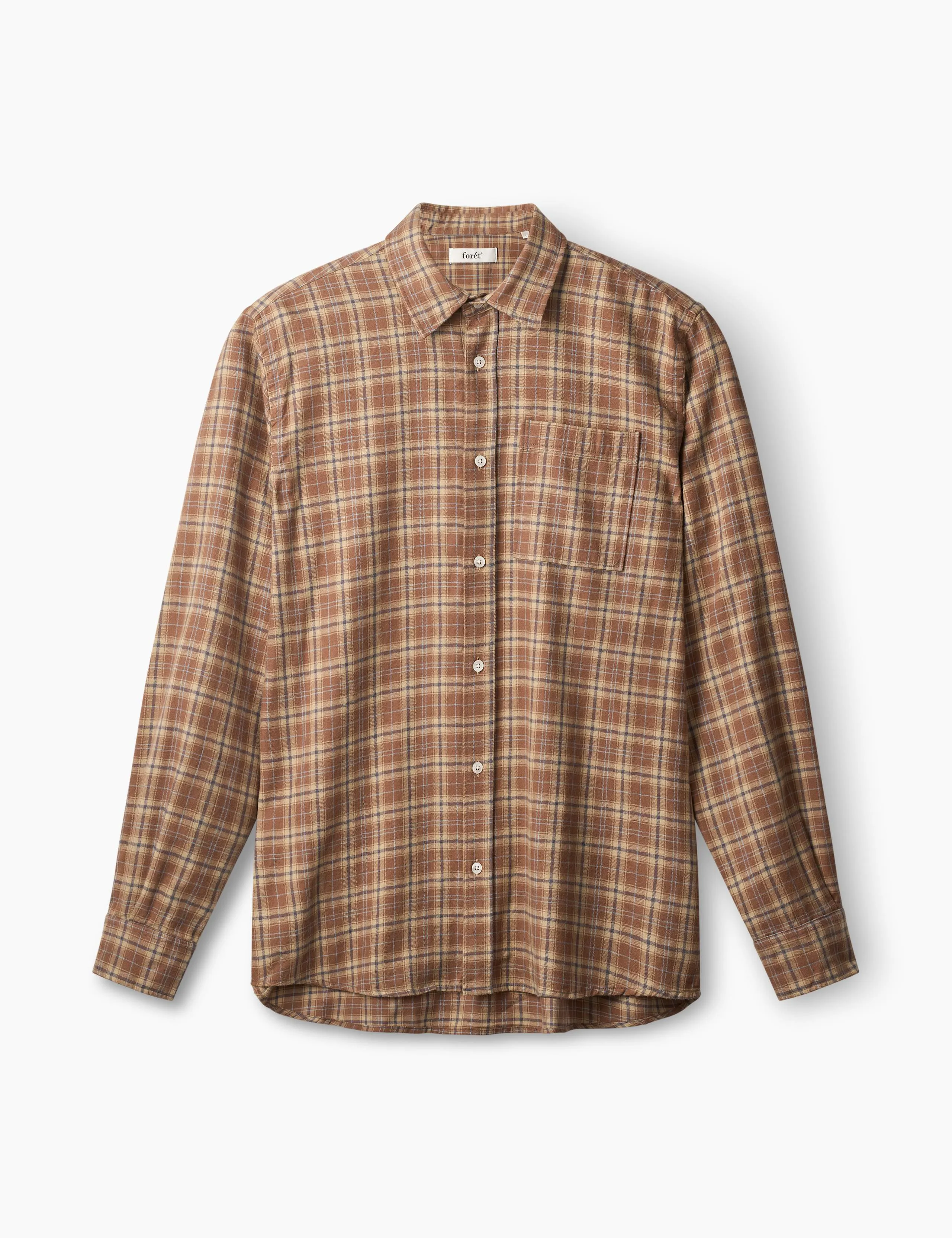 CREEK CHECK SHIRT - BURNT KHAKI CHECK sold by Foret