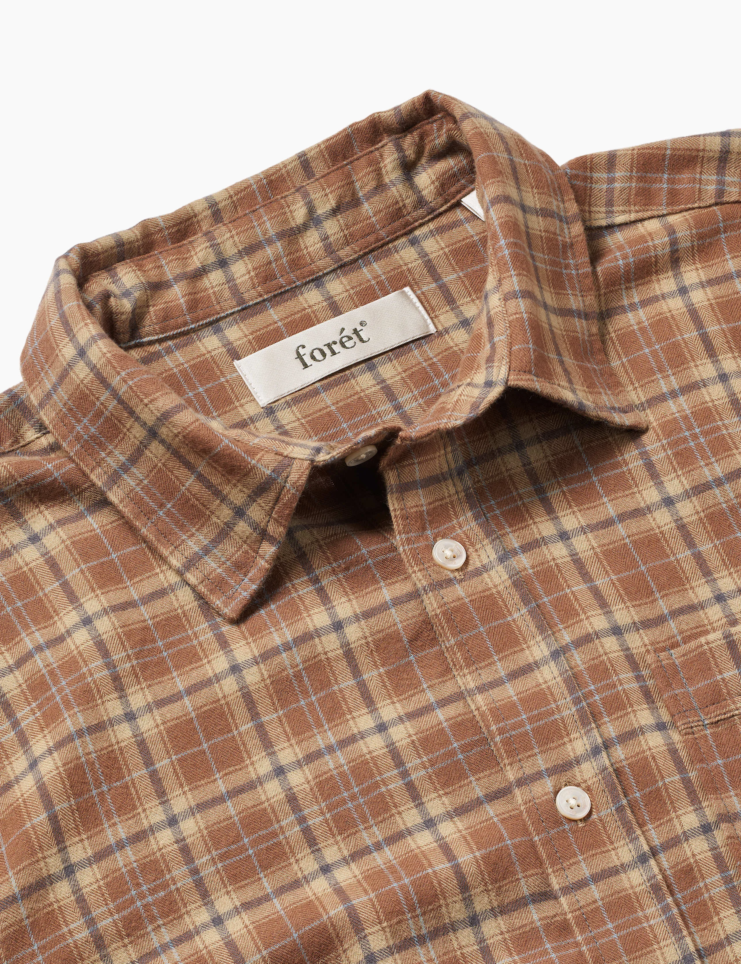 CREEK CHECK SHIRT - BURNT KHAKI CHECK sold by Foret product image thumbnail 2